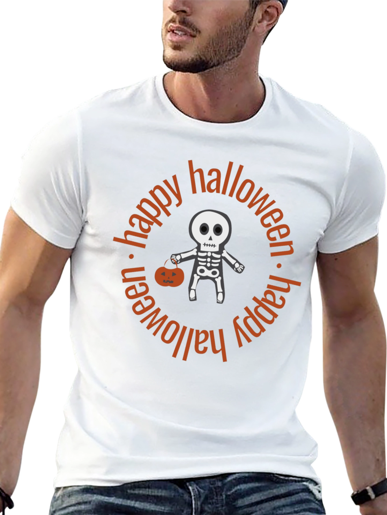 Happy Halloween Skeleton Graphic Tee