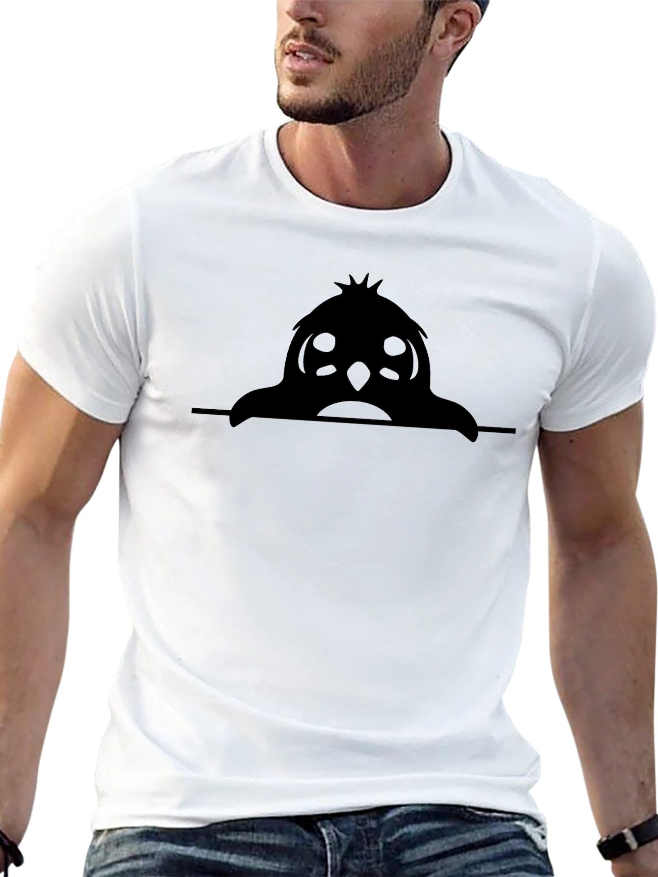 Peek-a-Boo Owl Graphic Tee - Soft Cotton Black Shirt