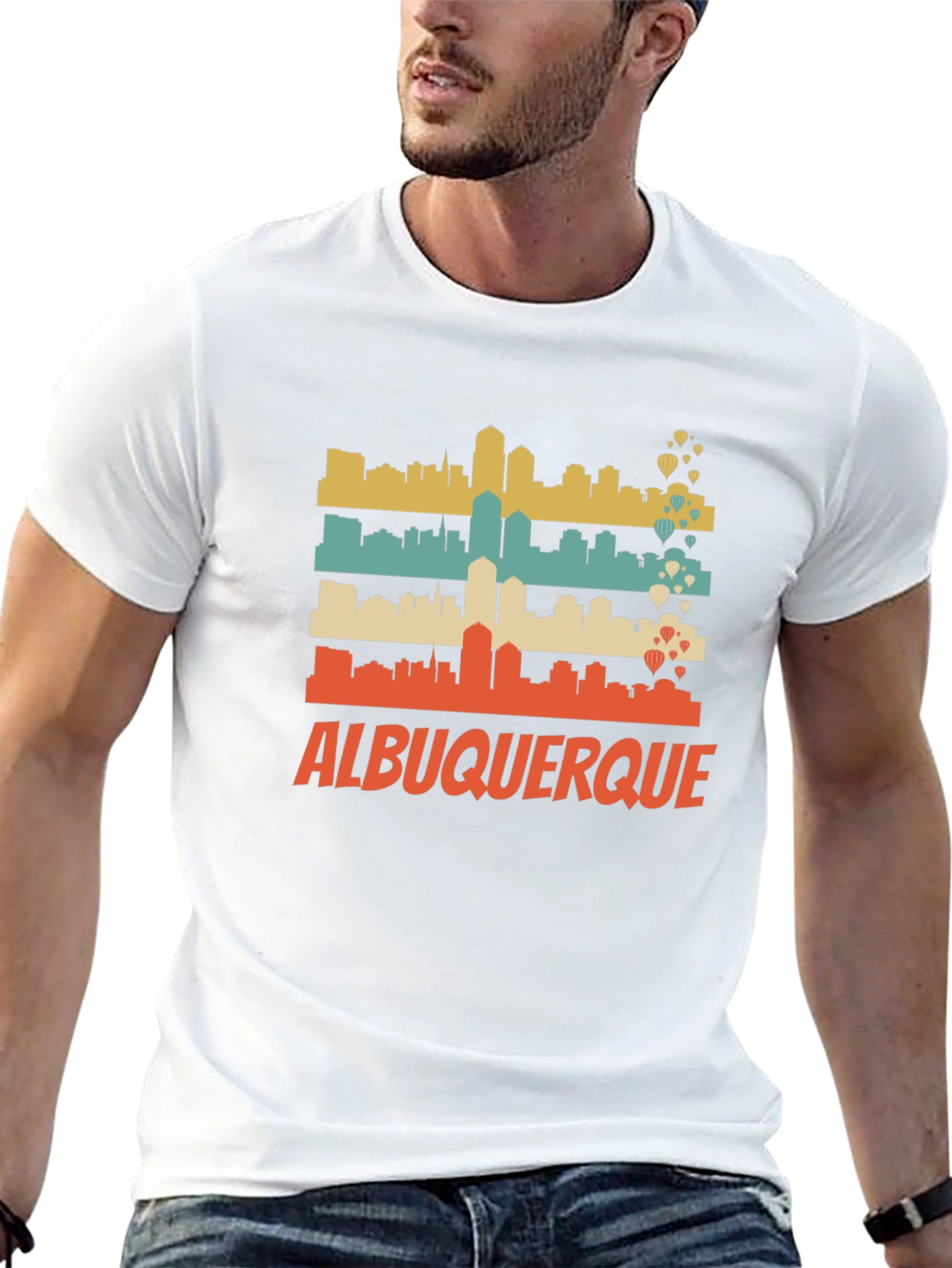 Albuquerque Skyline Graphic Tee - Retro Style