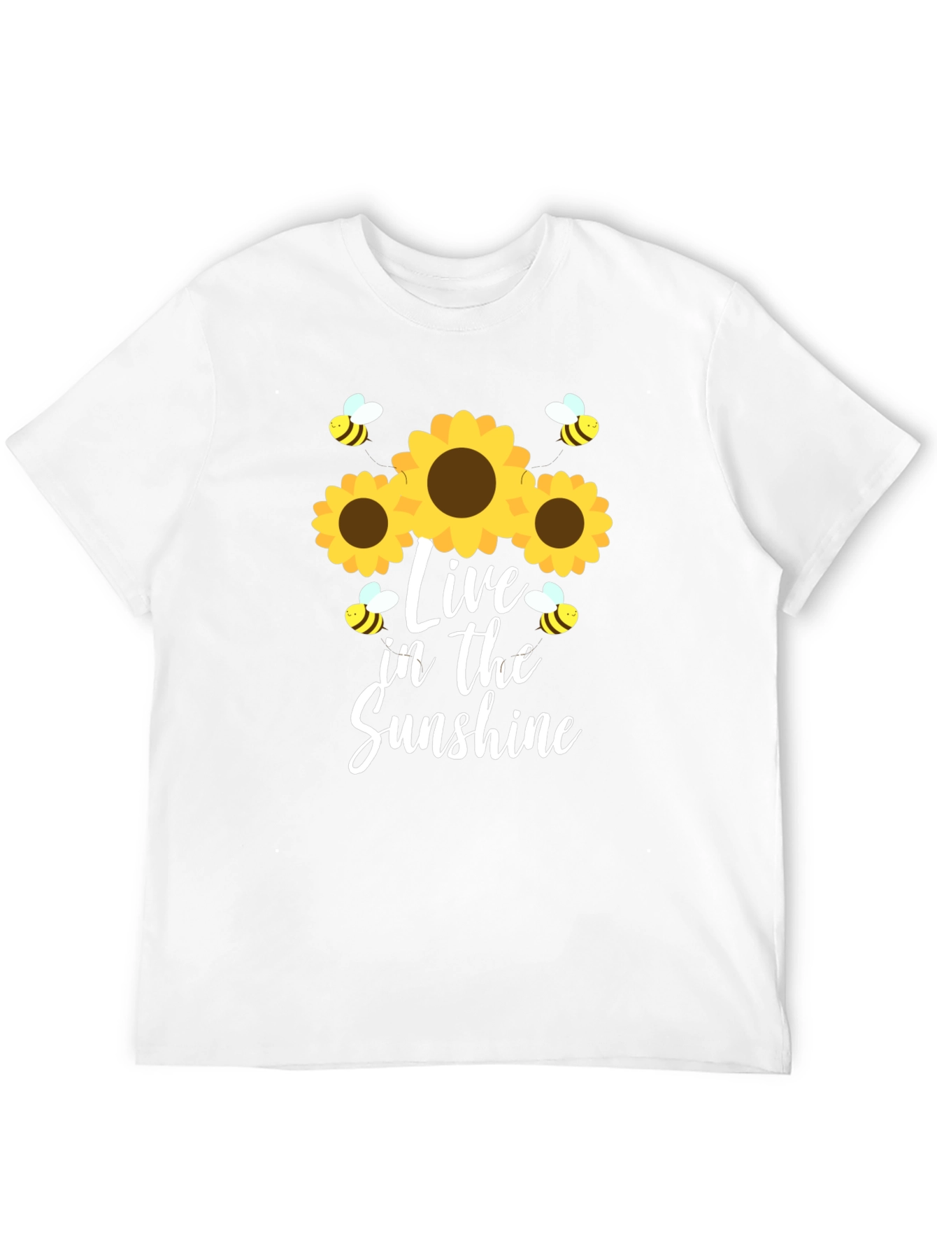 Live in the Sunshine Sunflower Bee Graphic Tee
