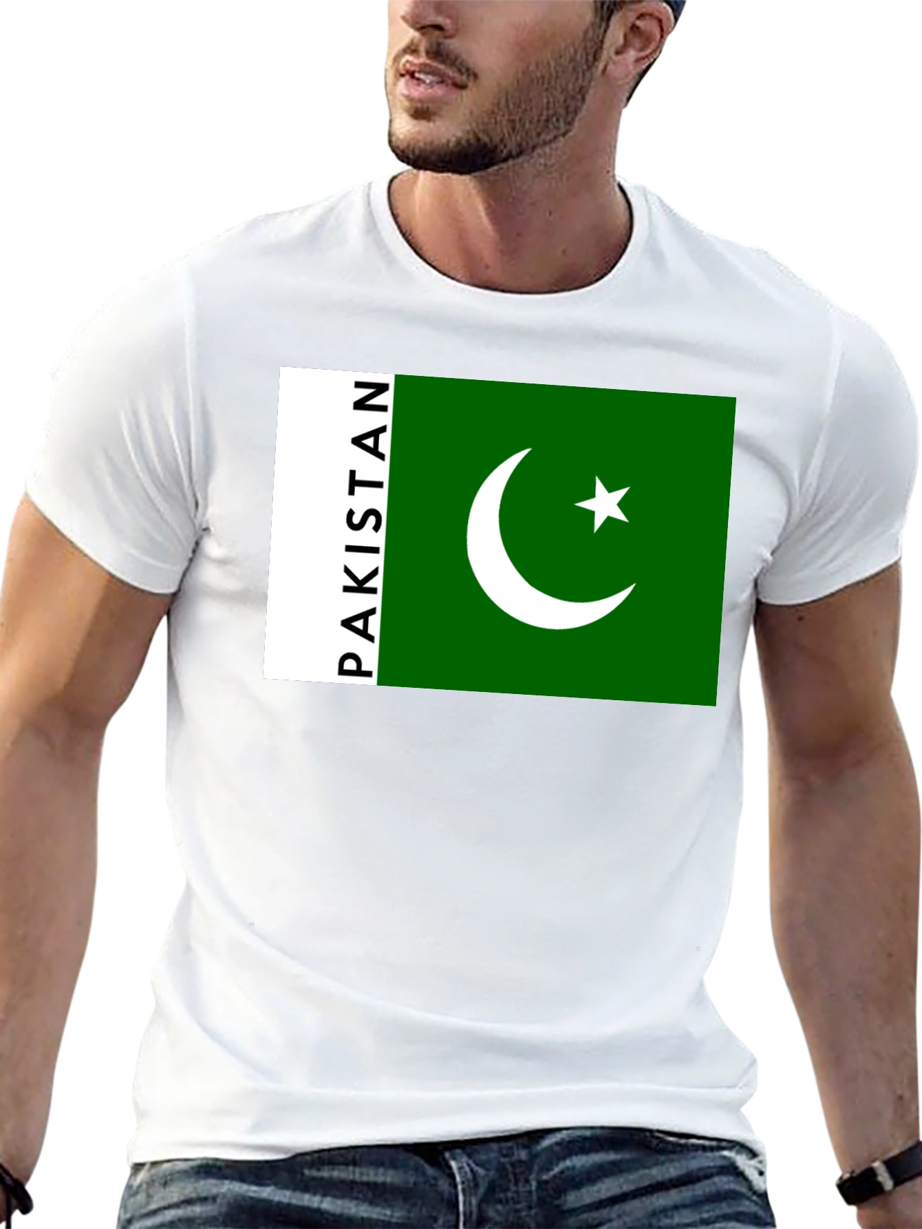 Pakistan Flag Graphic Black T-Shirt
