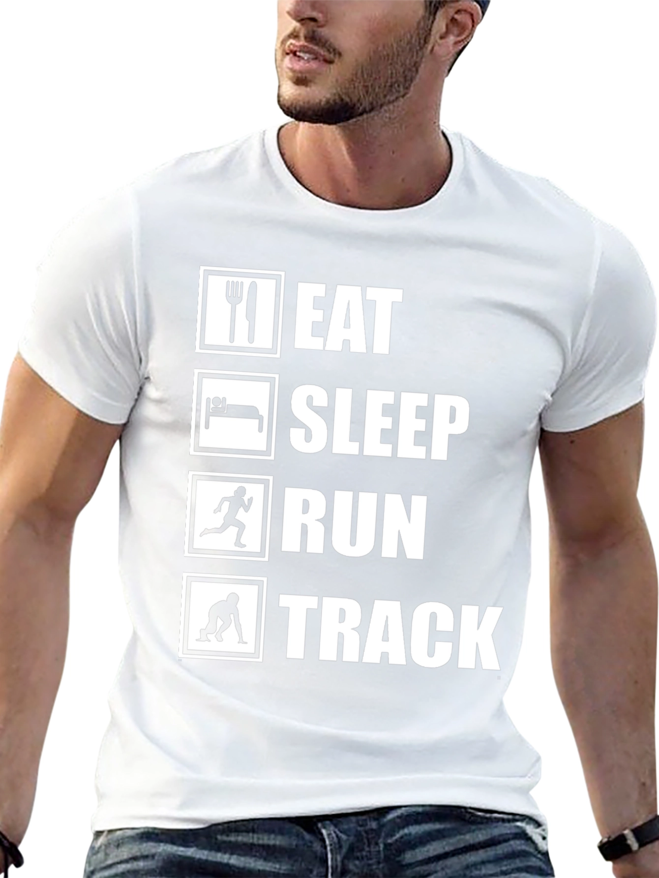 Eat Sleep Run Track T-Shirt - Runners Motivation