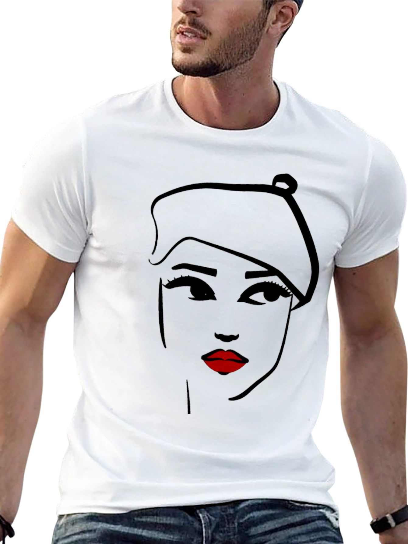 Stylish Graphic Print Black T-Shirt