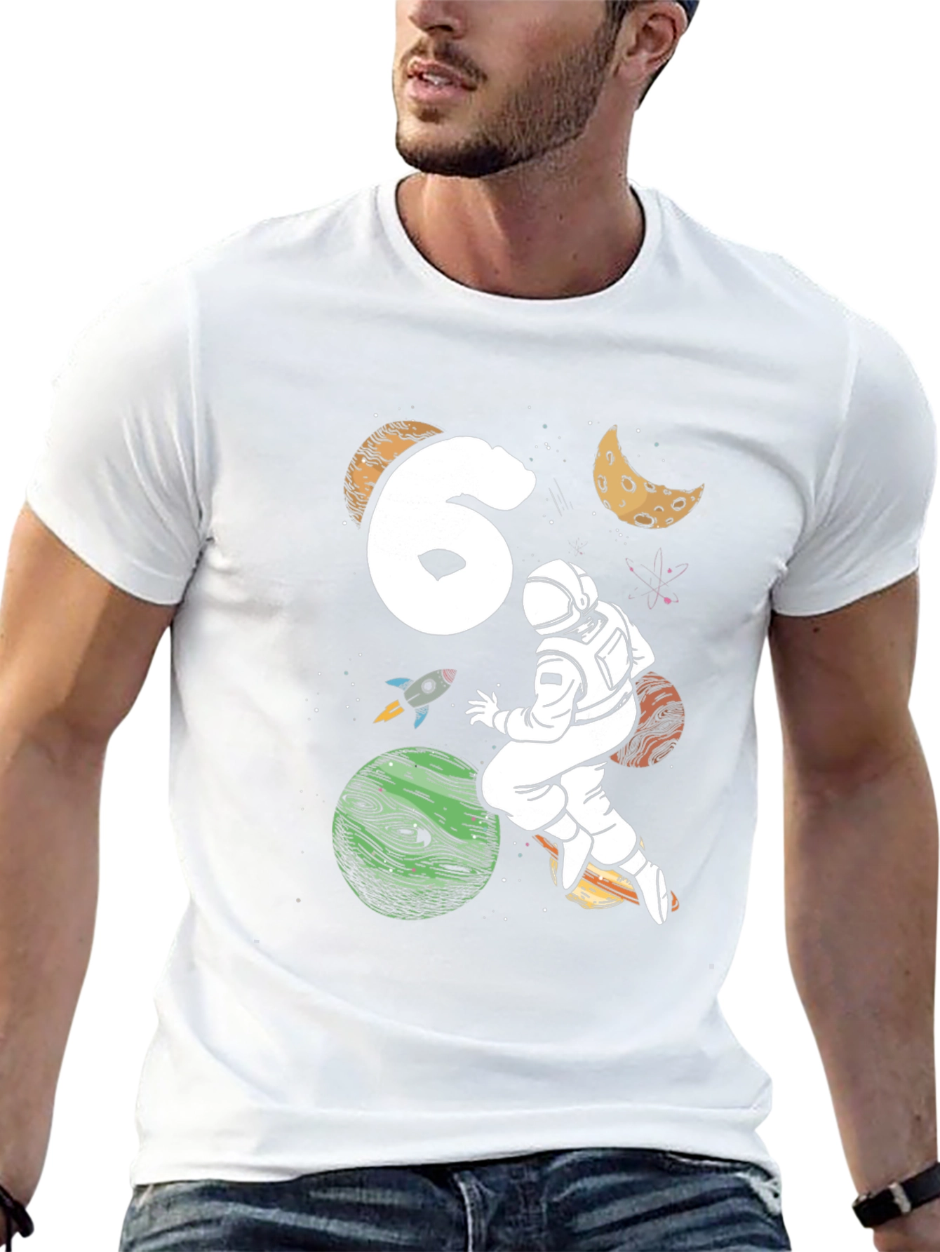 6th Birthday Astronaut Space T-Shirt