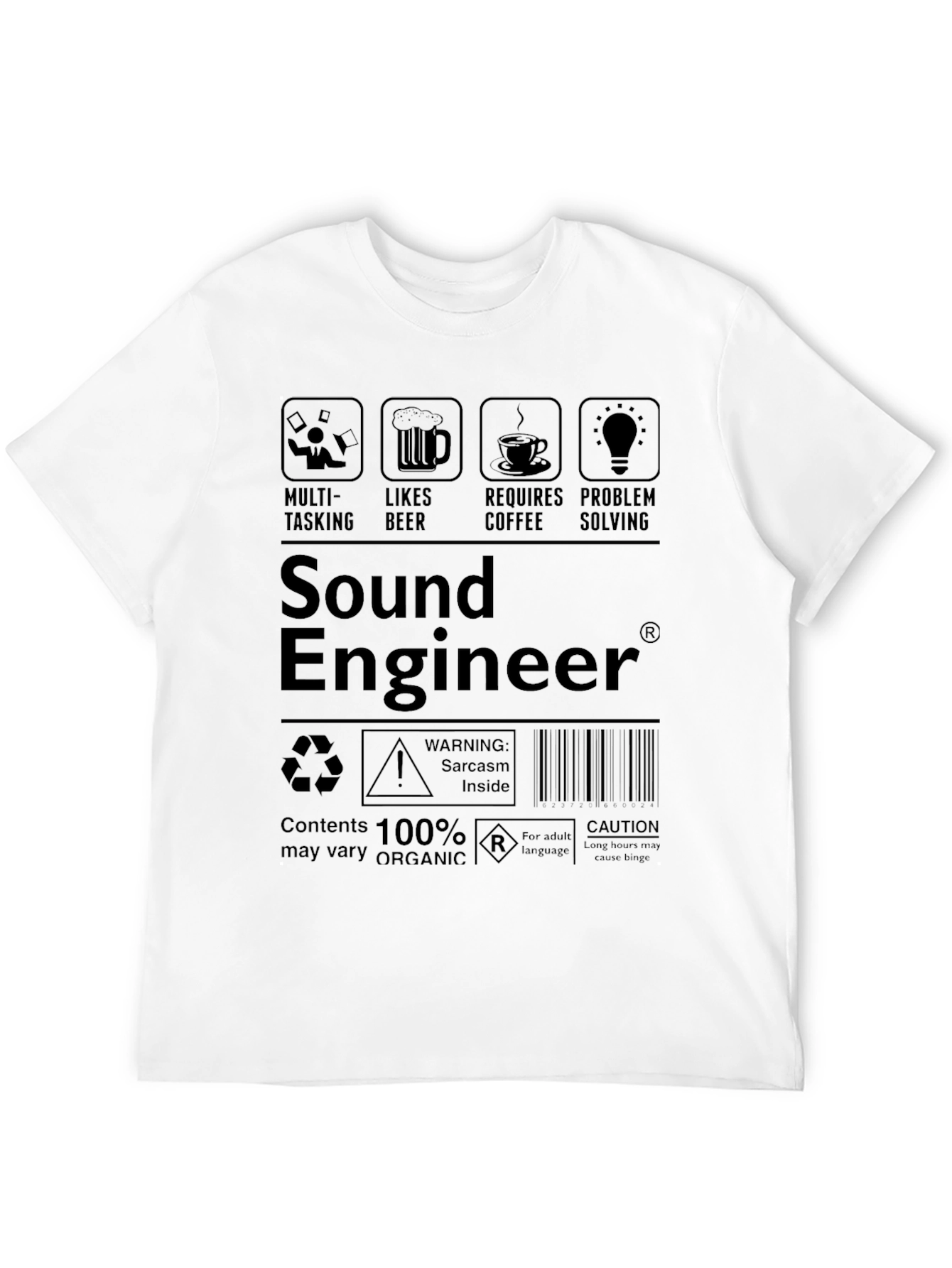 Sound Engineer T-Shirt: Multi-Tasking Beer Coffee Problem Solving