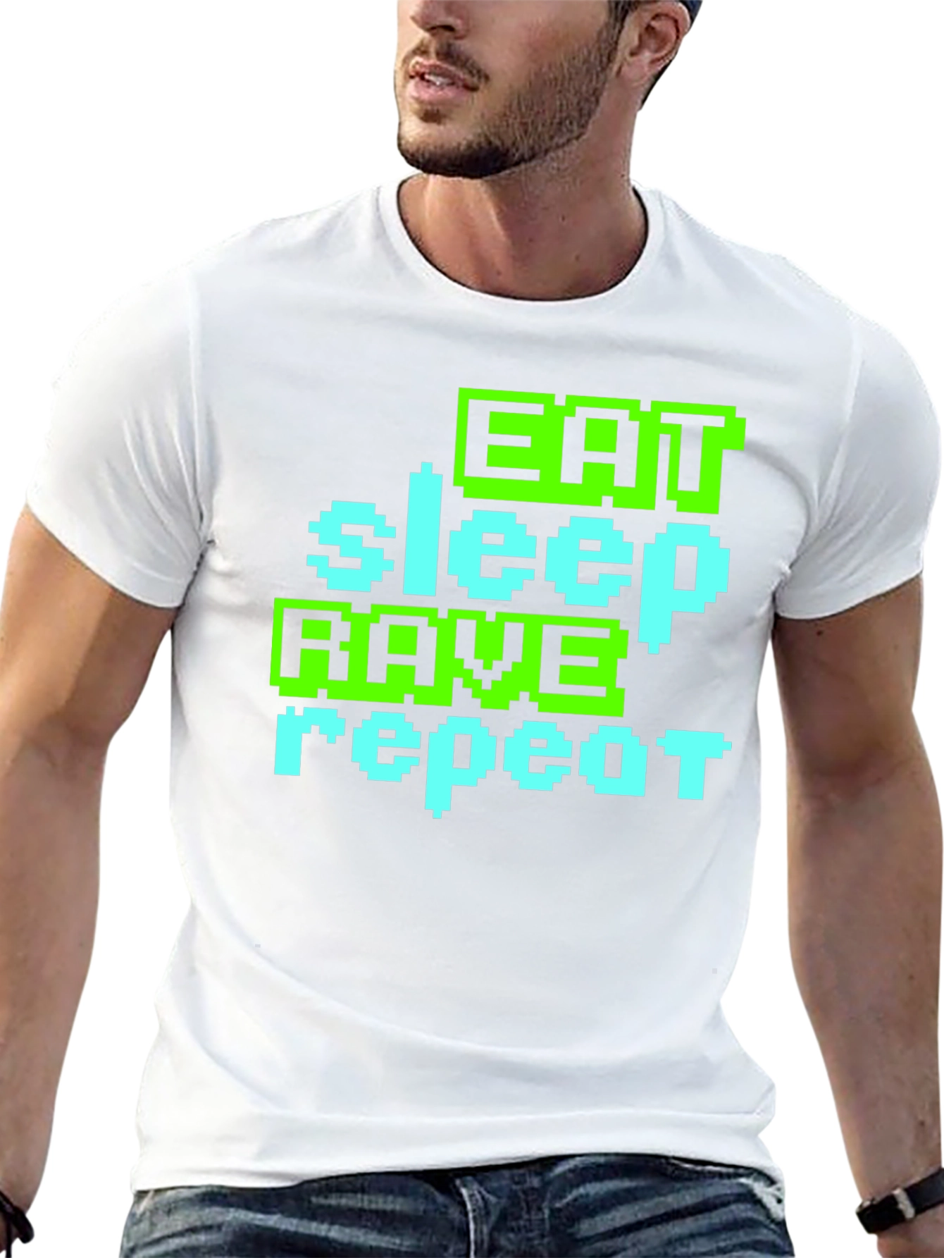 Eat Sleep Rave Repeat Graphic T-Shirt