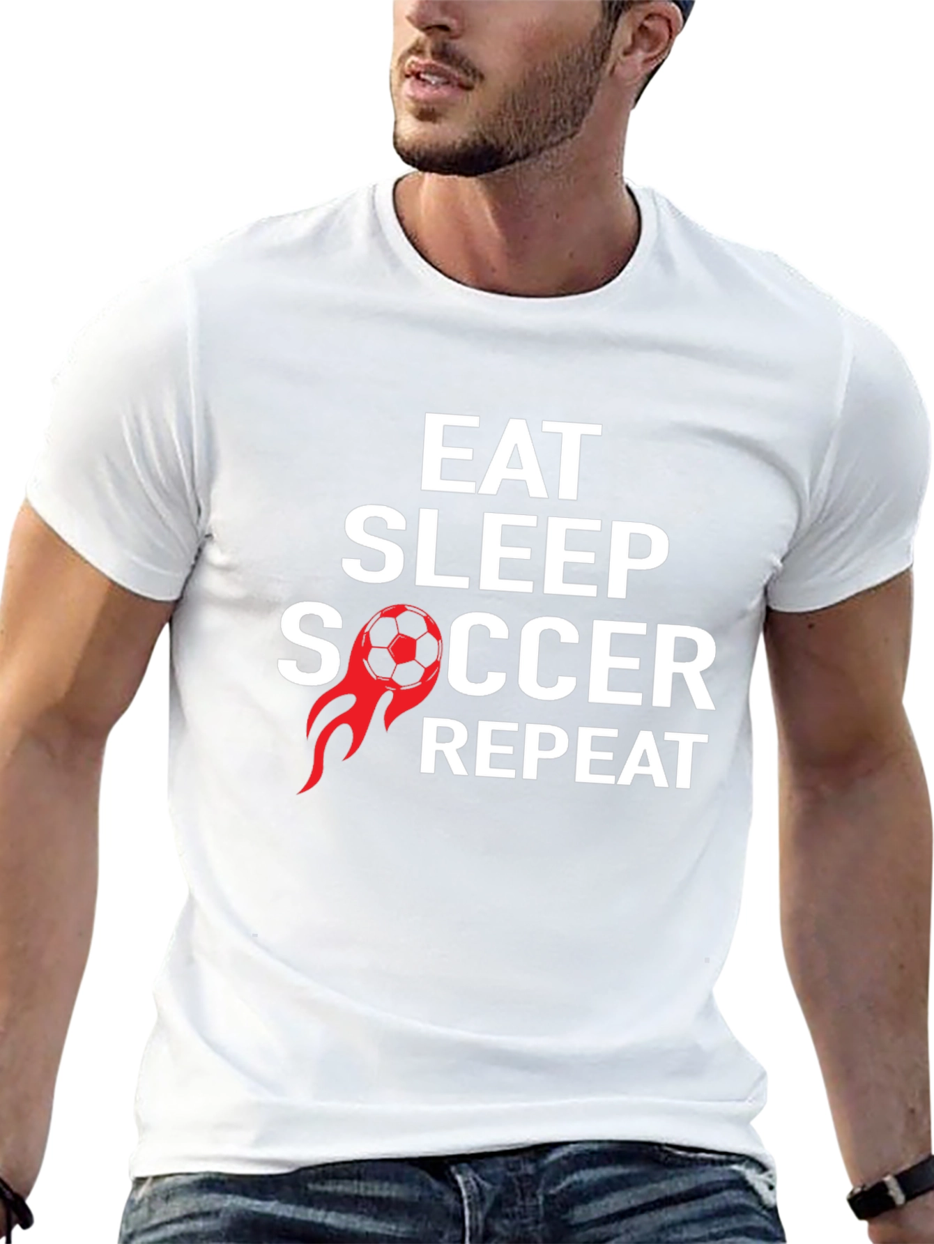 Eat Sleep Soccer Repeat Graphic T-Shirt