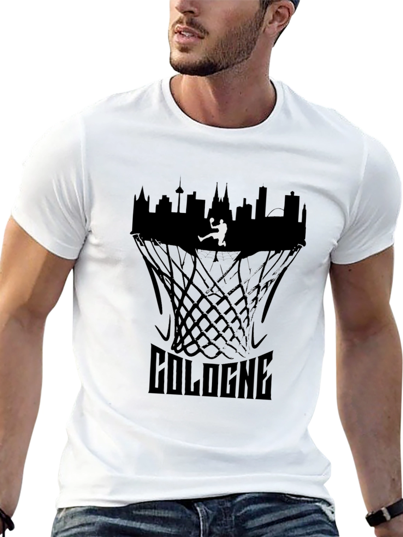 Cologne Basketball T-Shirt - City Skyline Graphic Tee