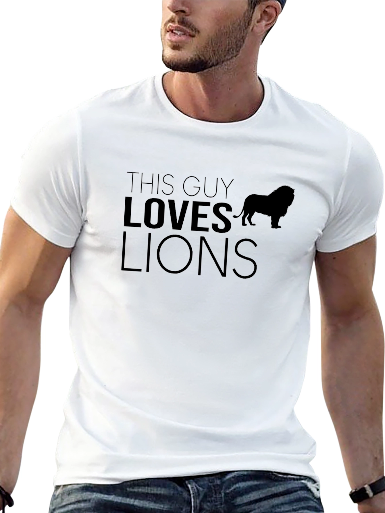 This Guy Loves Lions Graphic T-Shirt
