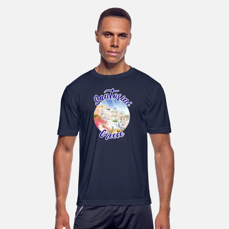 Santorini Greece Watercolor Landscape