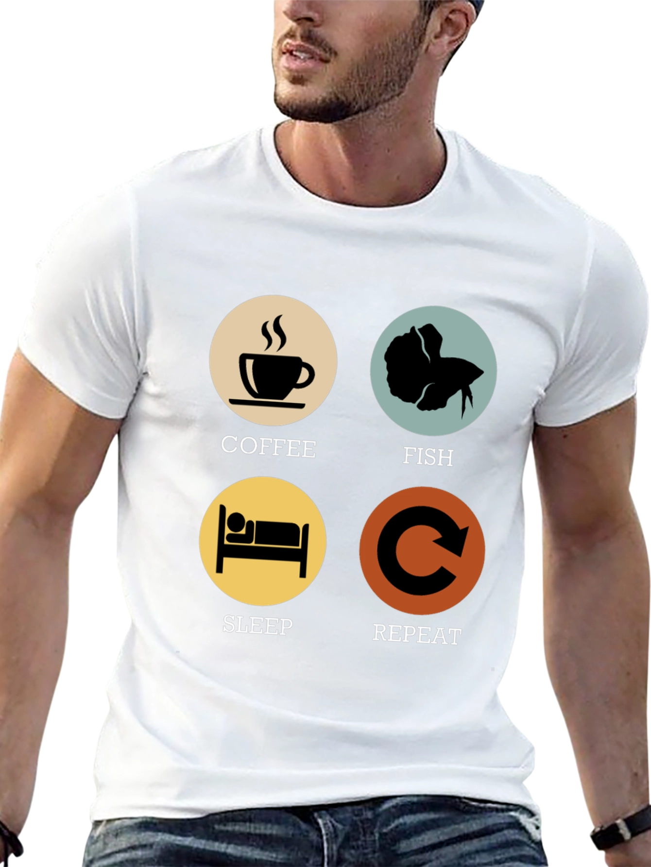 Coffee Fish Sleep Repeat T-Shirt