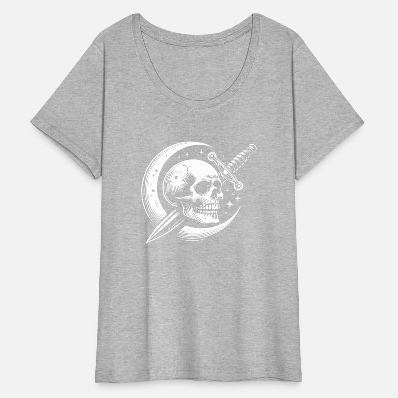 Skull with roses and moon