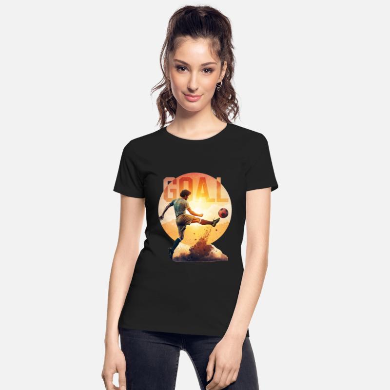 Soccer Player Kicking Goal Sunset Vintage Style