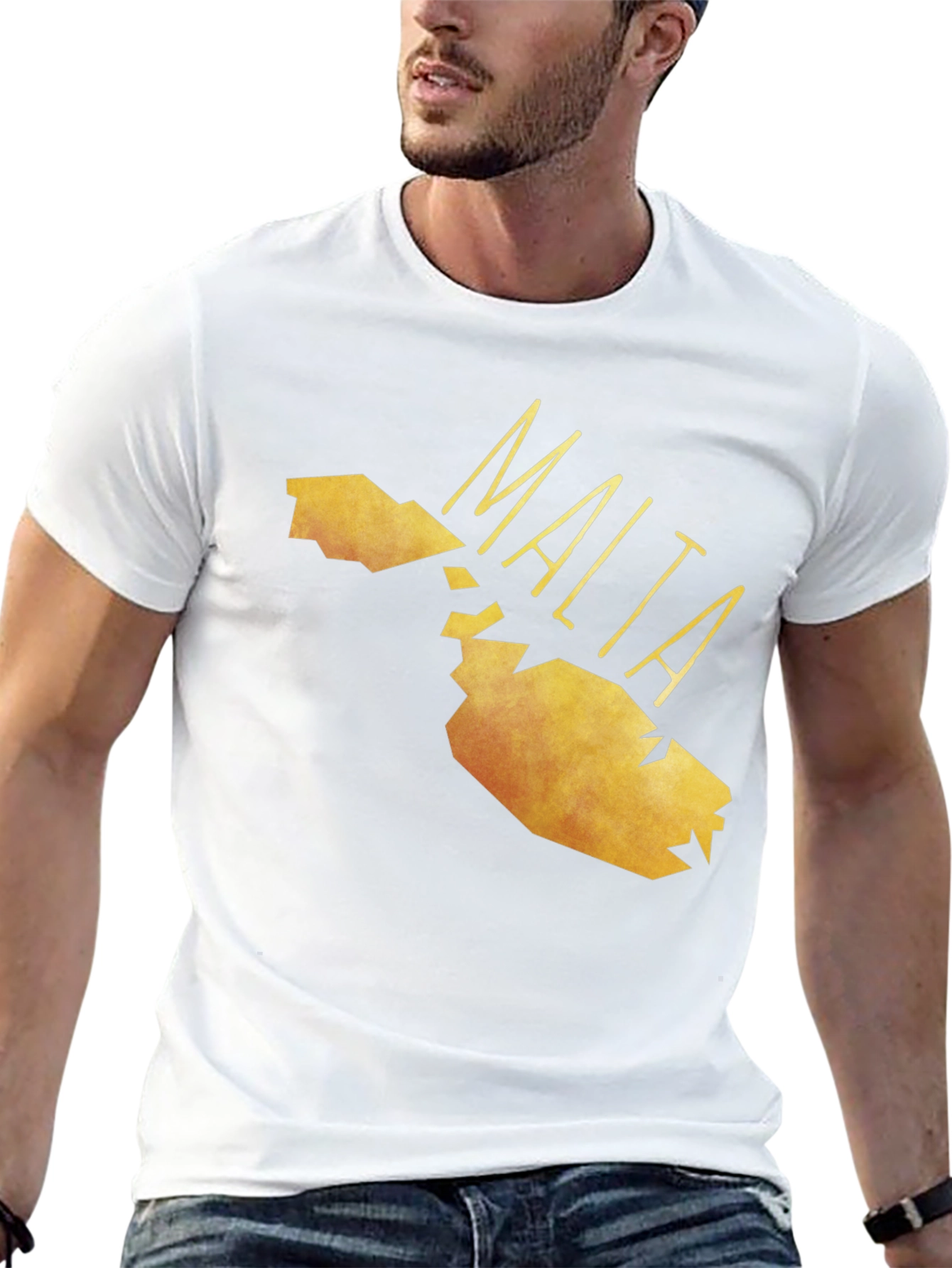 Malta Map Graphic Tee - Black Cotton T-Shirt