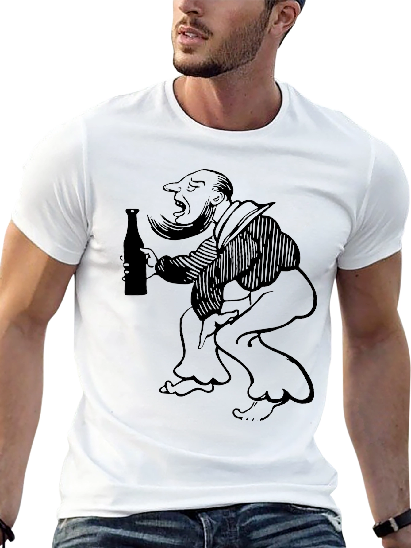 Humorous Character Black T-Shirt