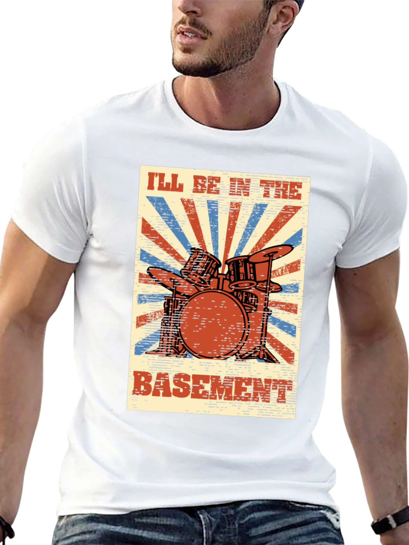 Ill Be In The Basement Drum Set T-Shirt