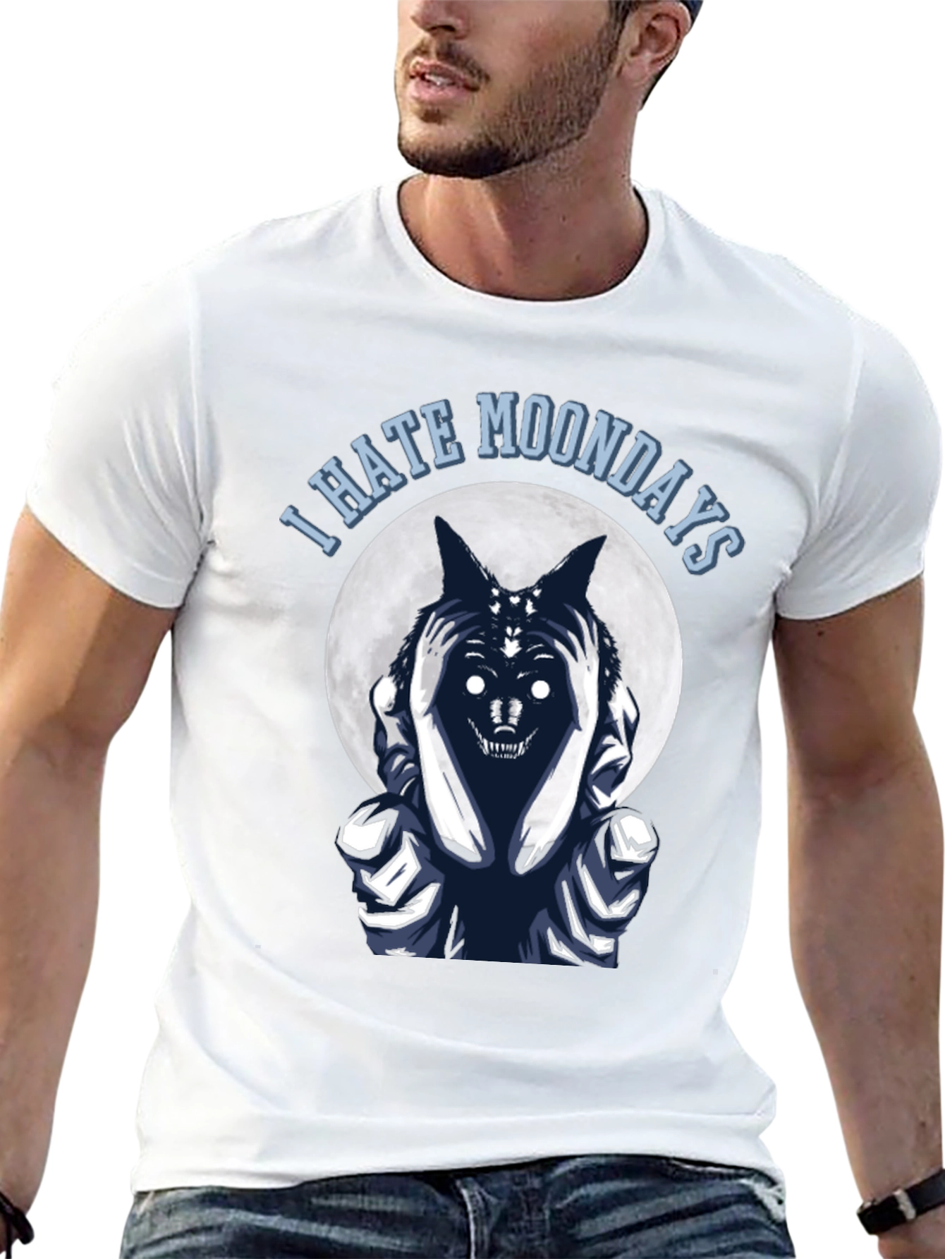 I Hate Moondays T-Shirt - Funny Wolf Design