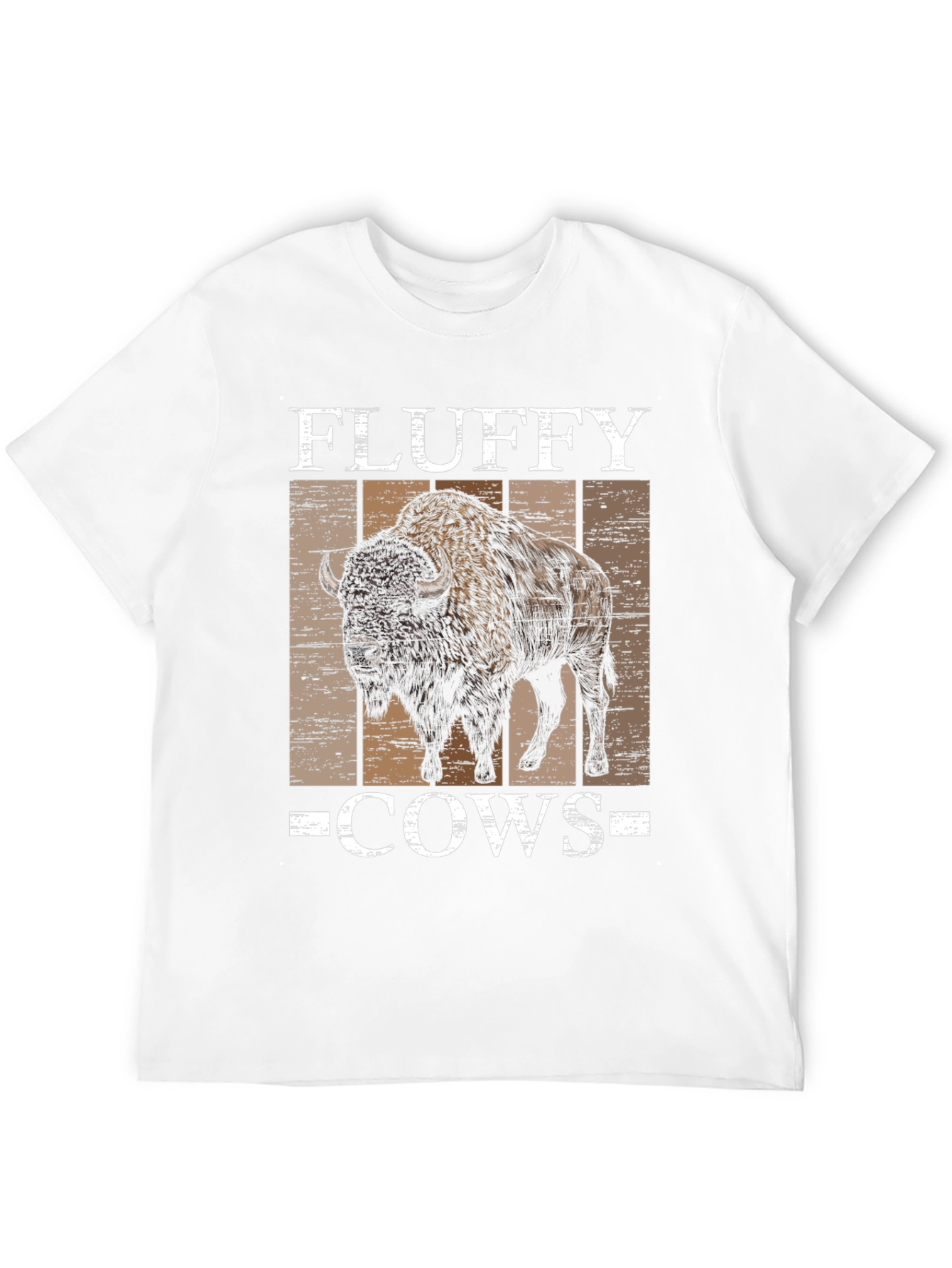 Fluffy Cows Bison Graphic Tee - Black