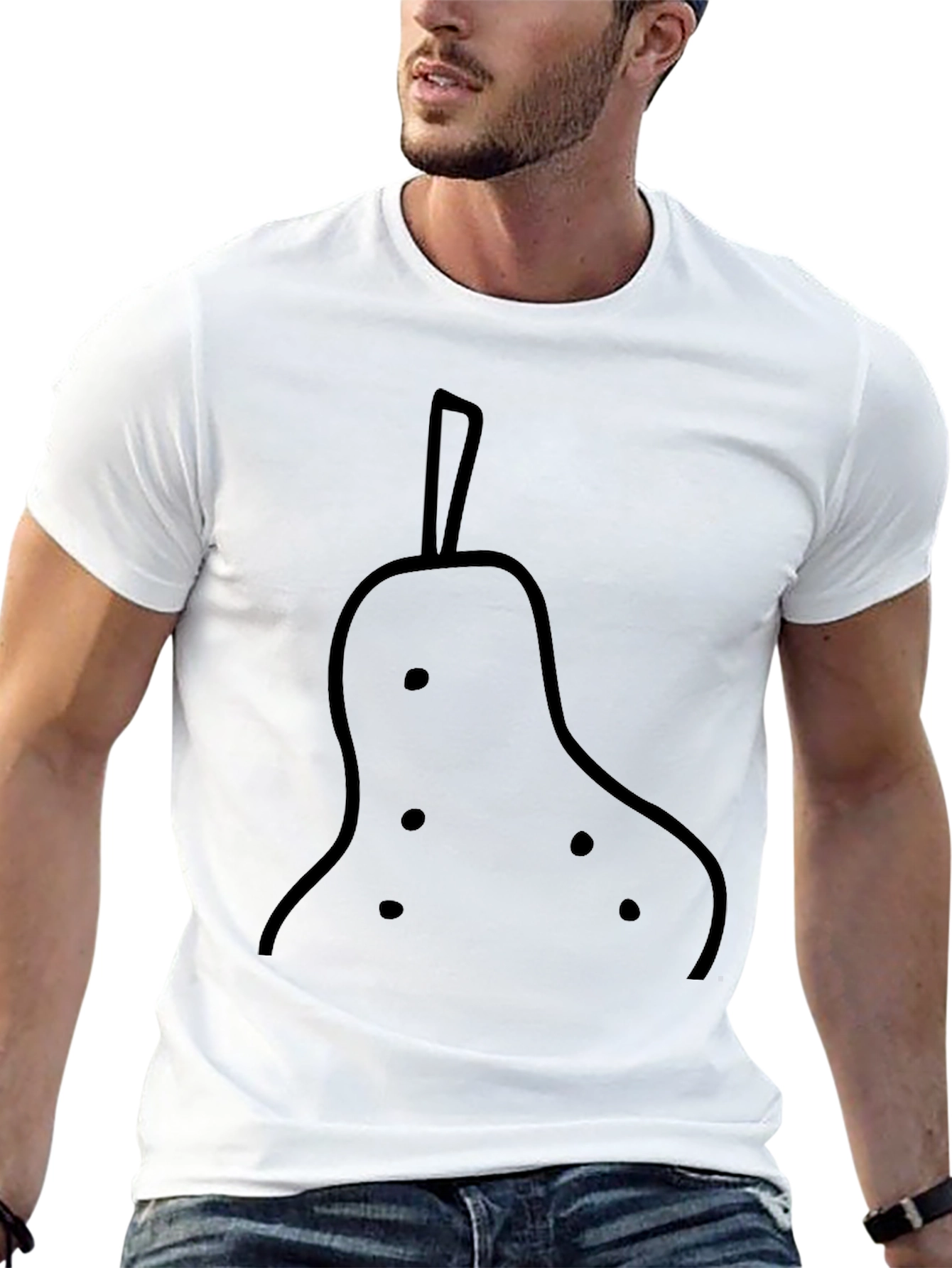 Black T-Shirt with Pear Design