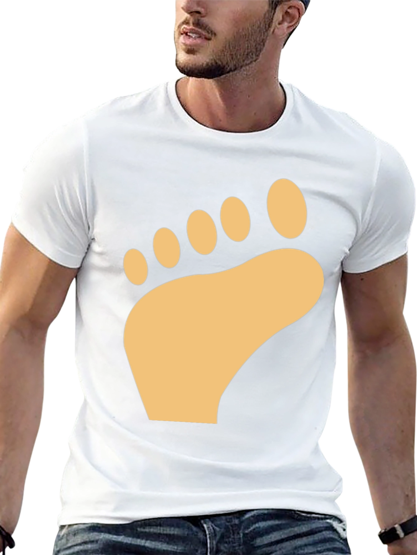 Barefoot Print T-Shirt - Soft Cotton Comfort