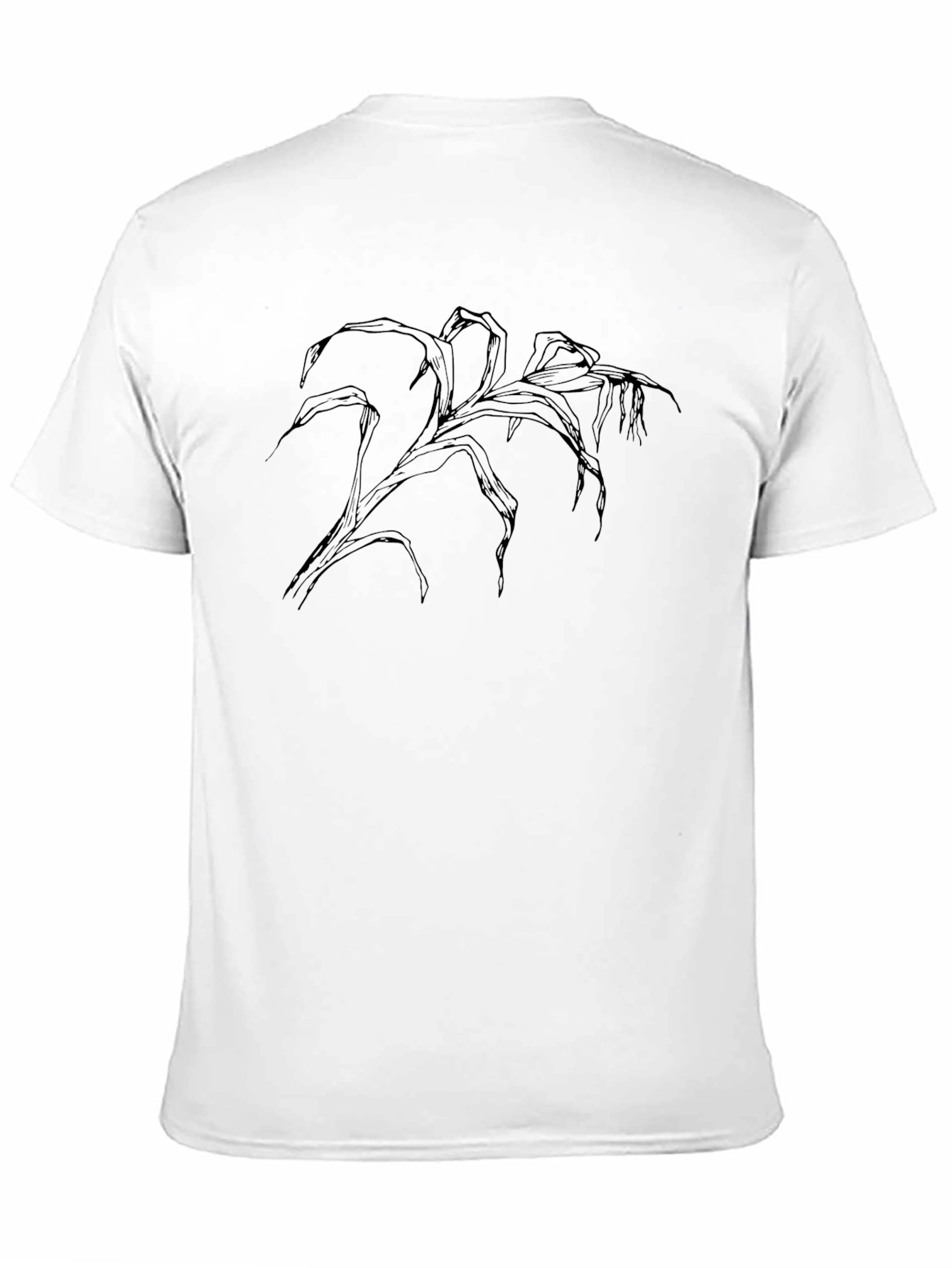 Mens Black Graphic Tee - Spooky Plant Design