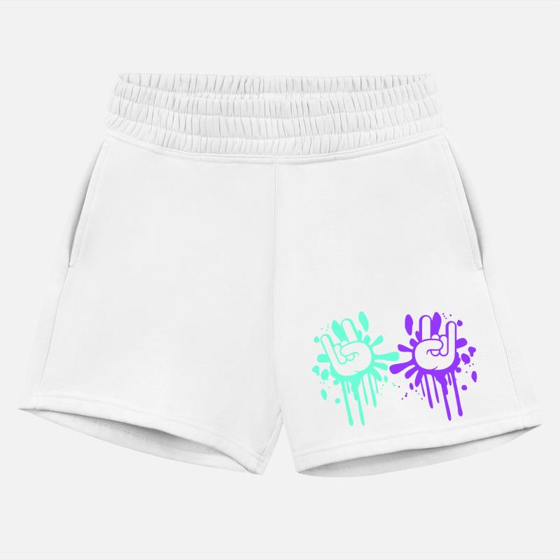 Two heavy metal graffiti horn fingers hand gesture