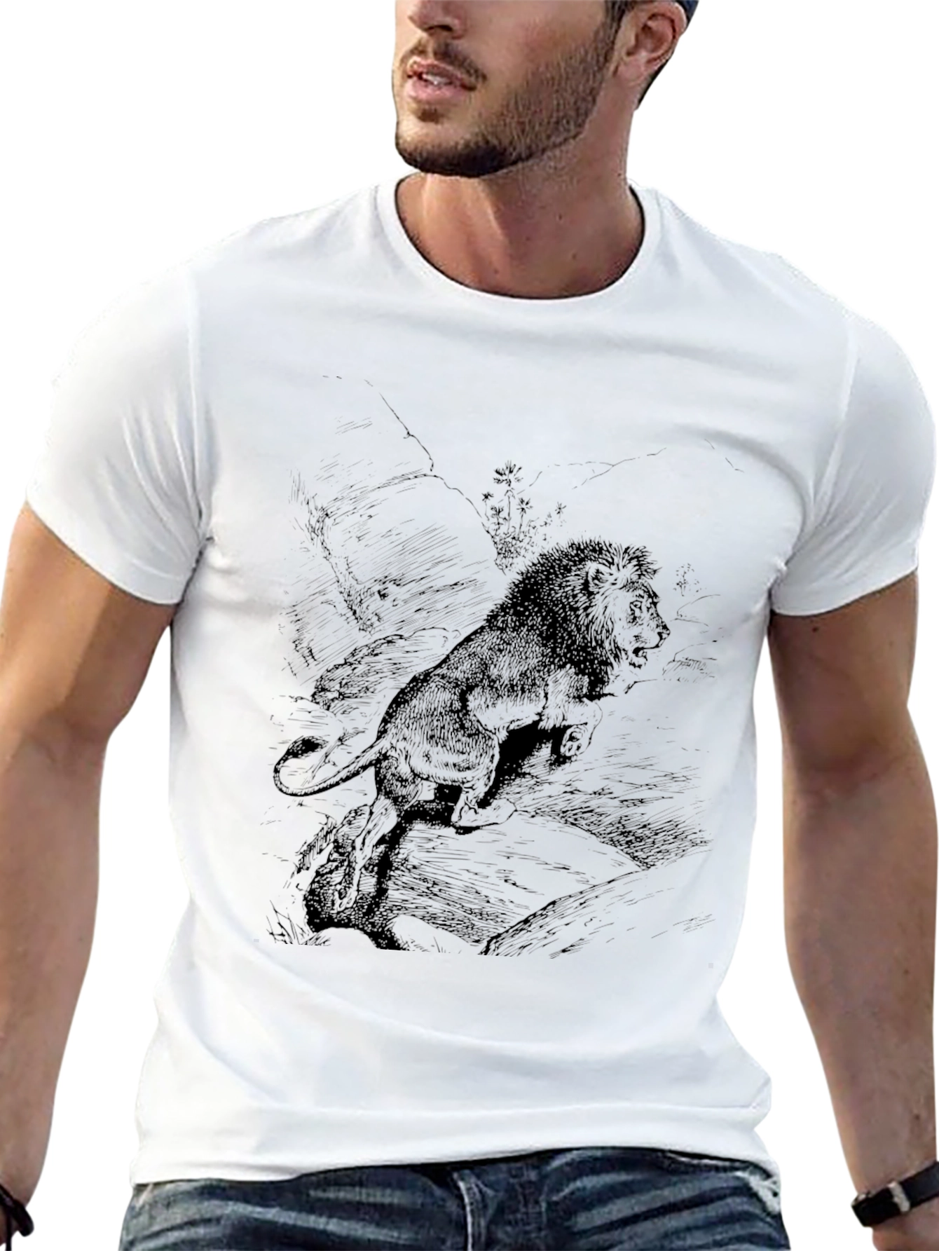 Lion Graphic Print T-Shirt