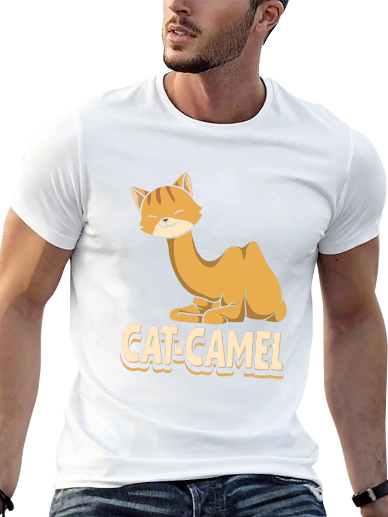 Cat-Camel Graphic T-Shirt - Humorous Animal Tee