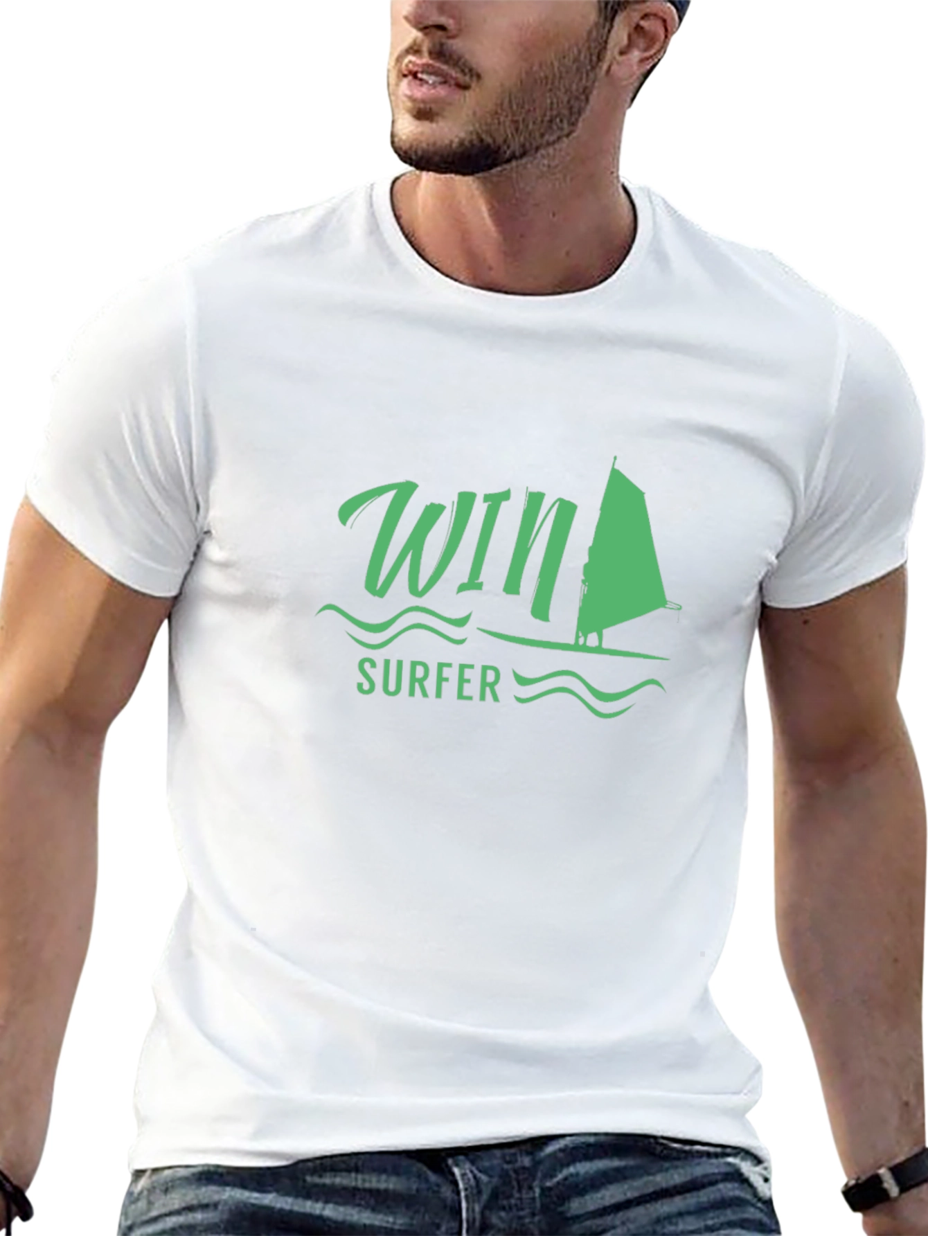 Win Surfer T-Shirt - Black Casual Tee