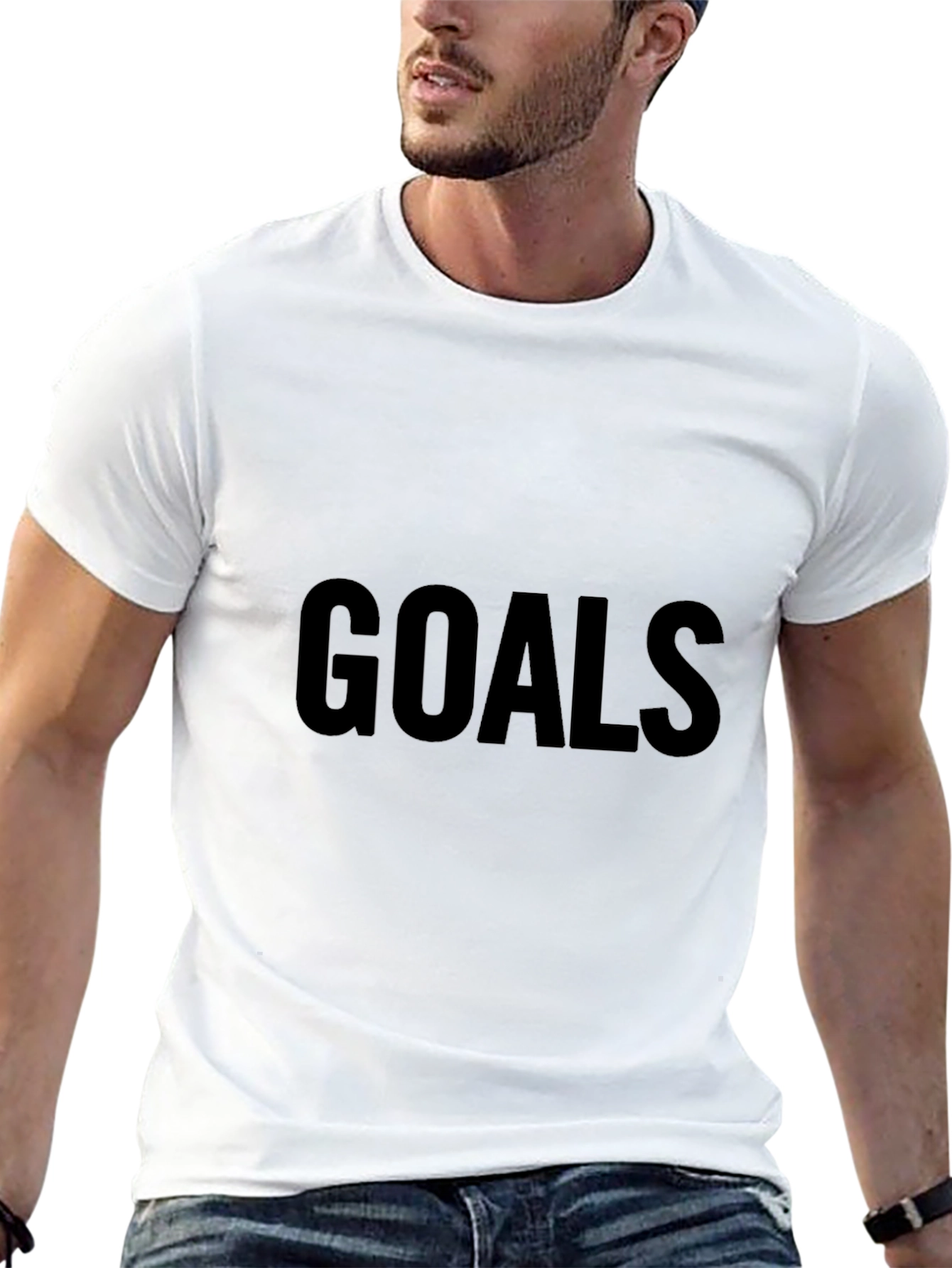 Goals Graphic Black T-Shirt for Casual Wear