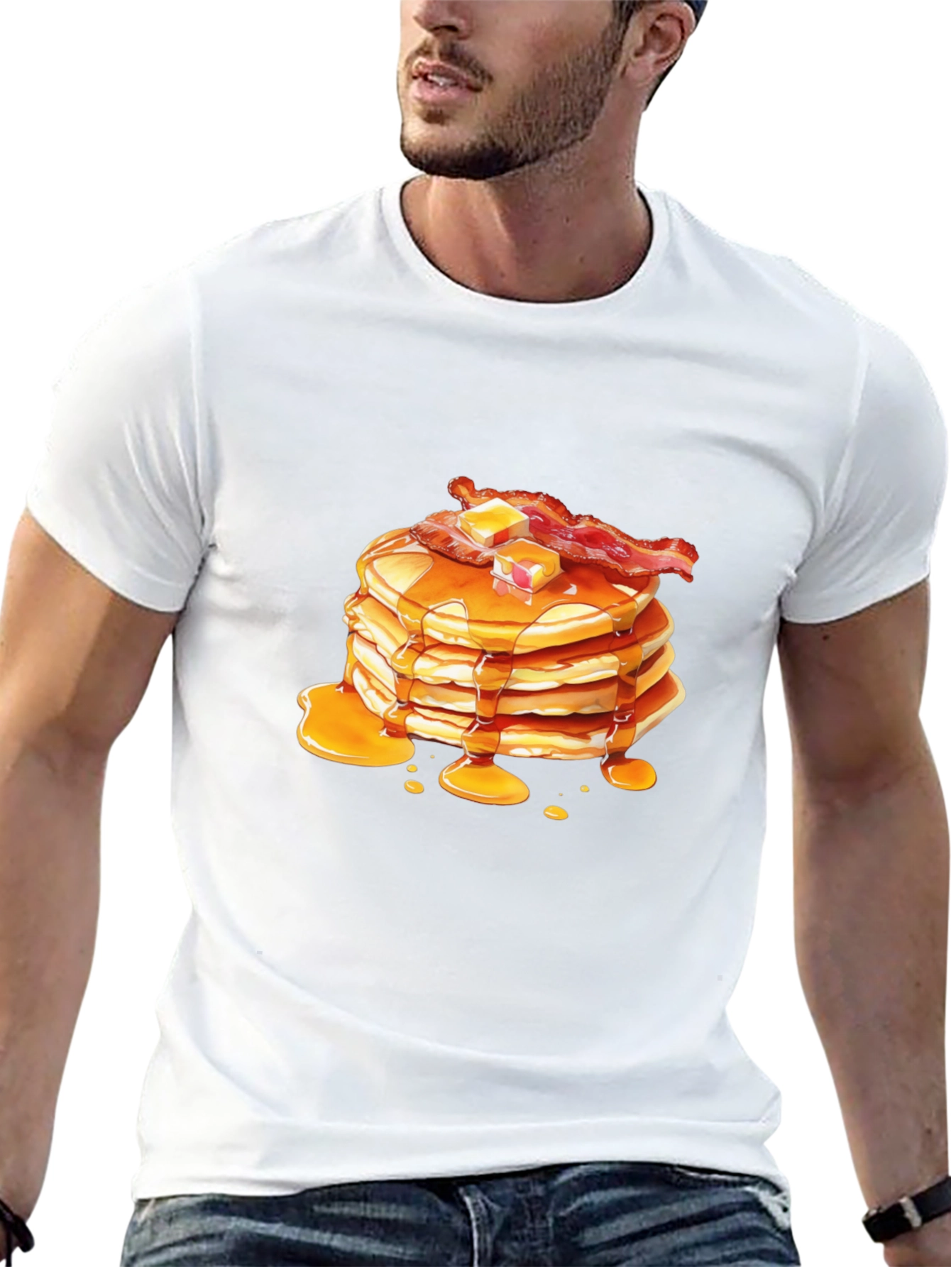 Pancakes & Bacon Graphic Tee - Breakfast Lovers T-Shirt