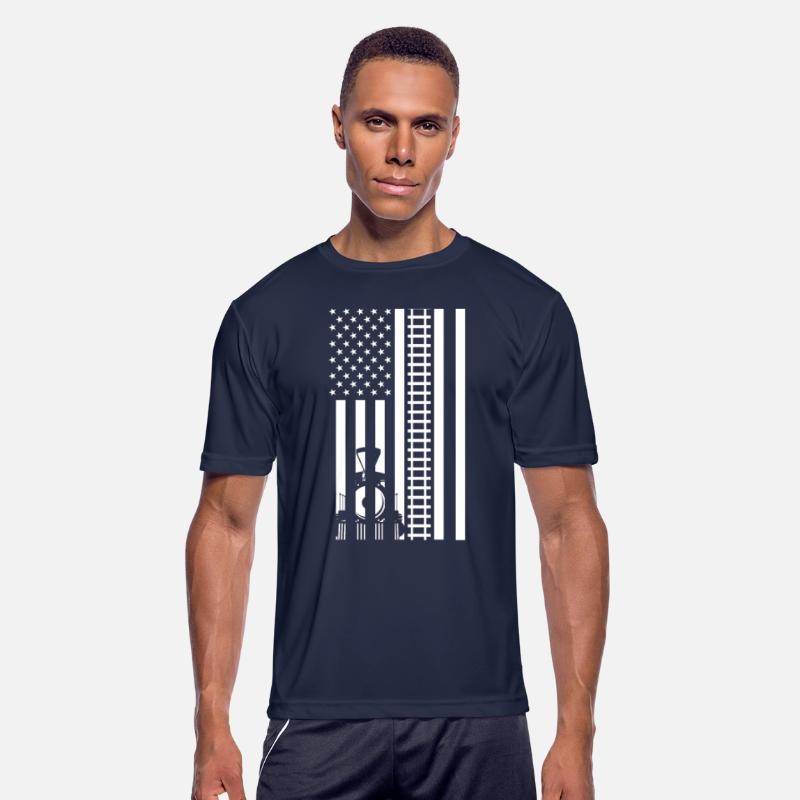 USA Flag Train Vintage Train Driver Gift