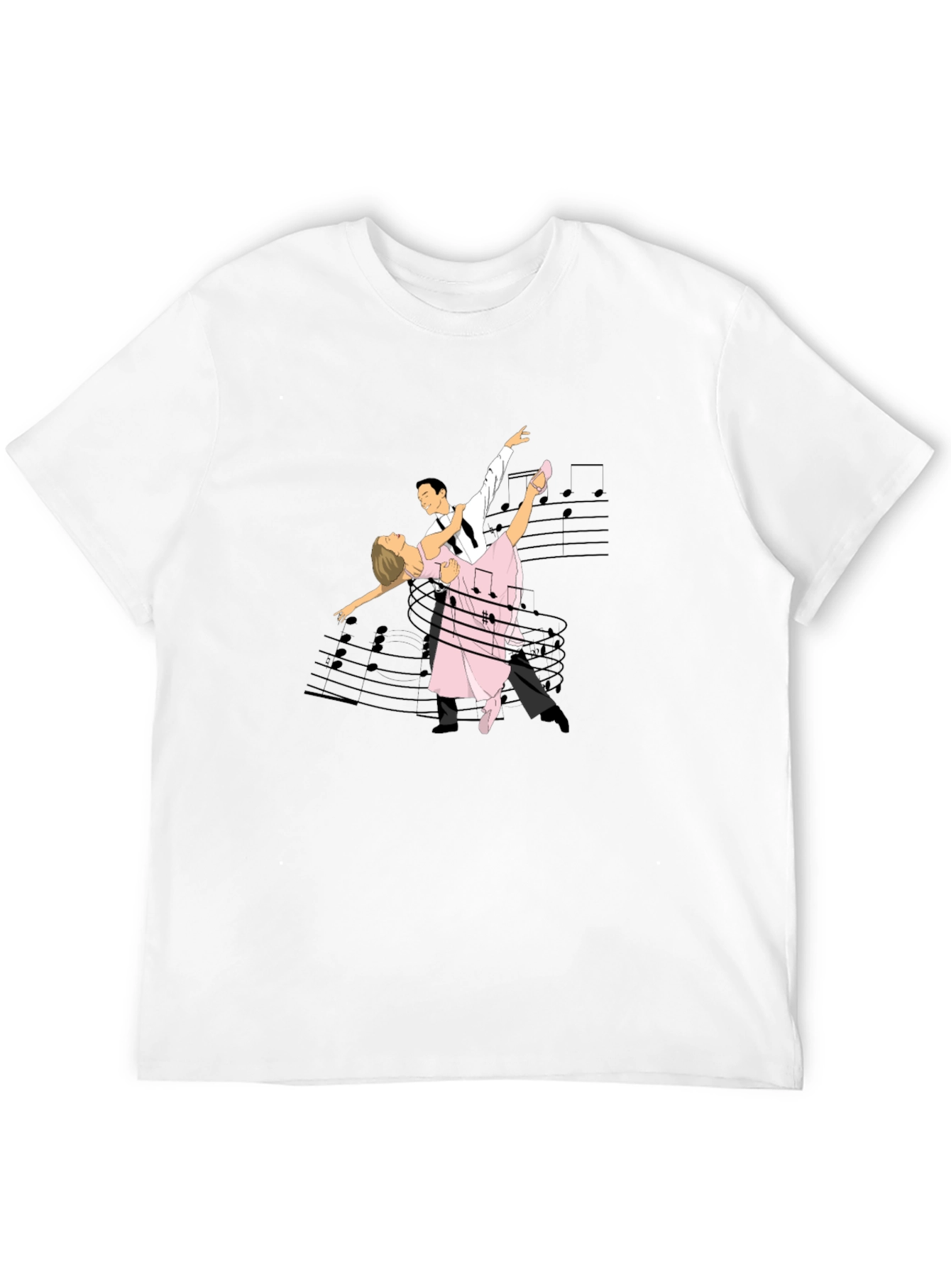 Dancing Couple T-Shirt - Music Notes Design