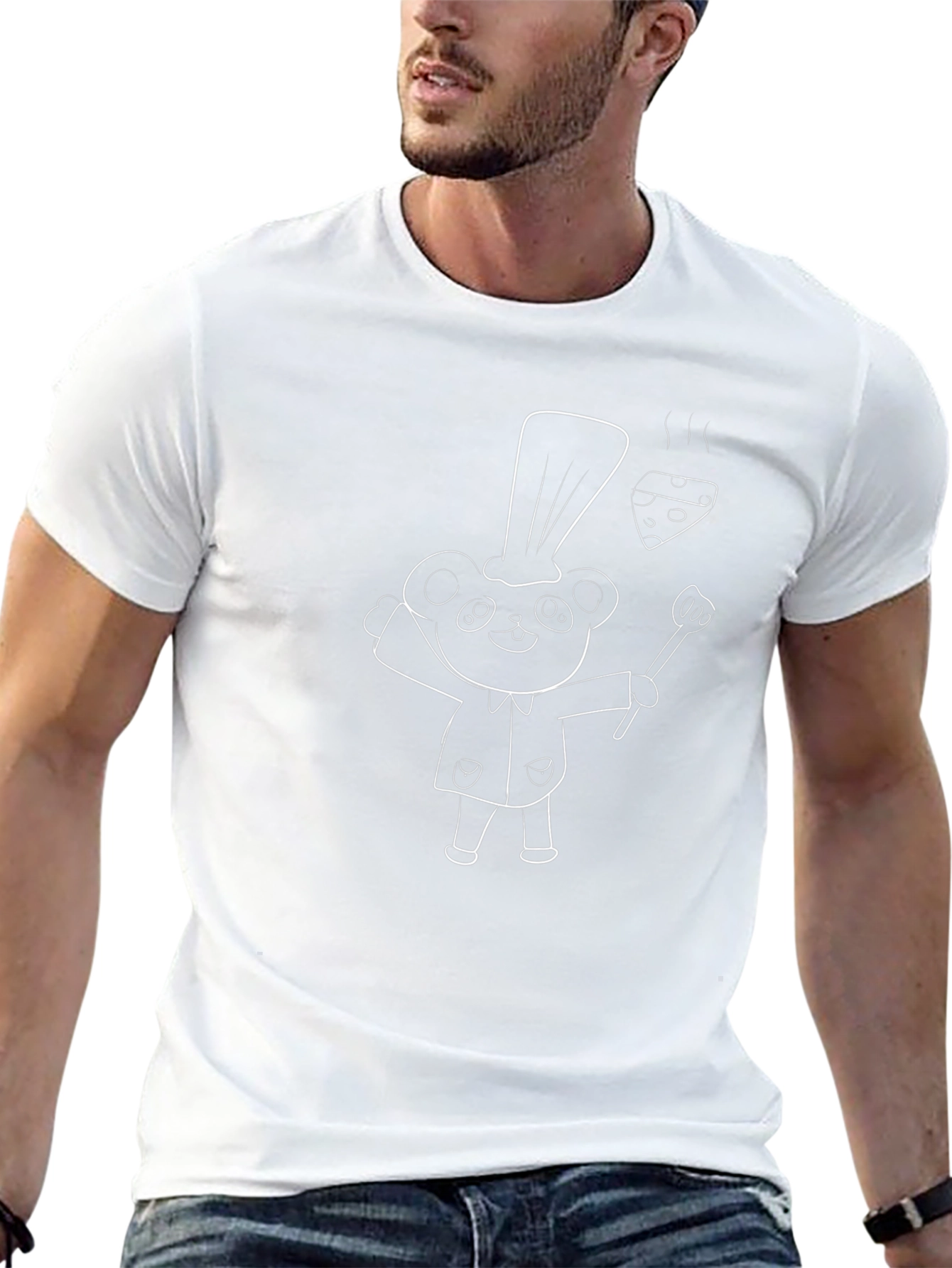 Chef Bear Graphic Tee - Black Cotton Comfort