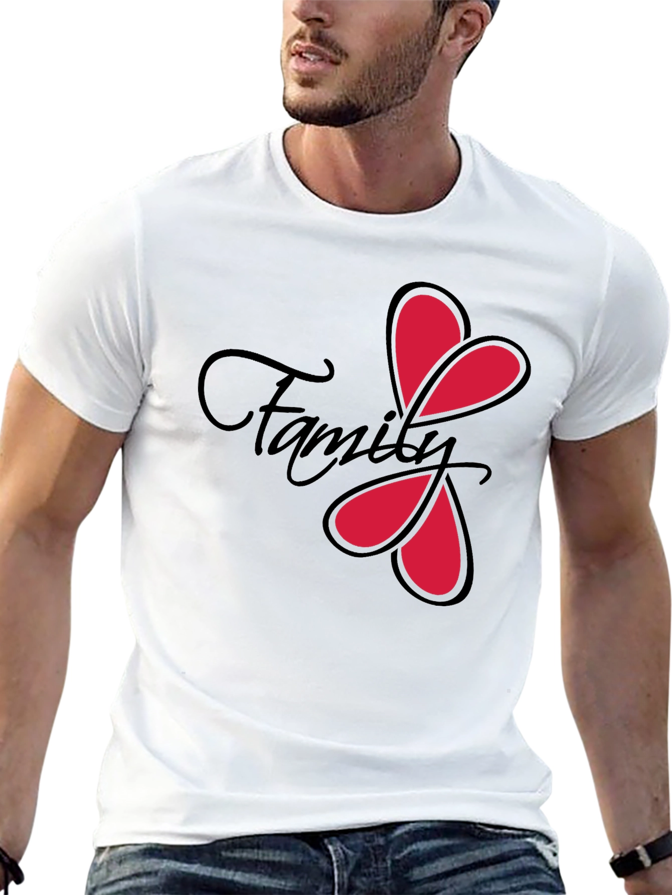Family Love Heart T-Shirt - Stylish Graphic Tee