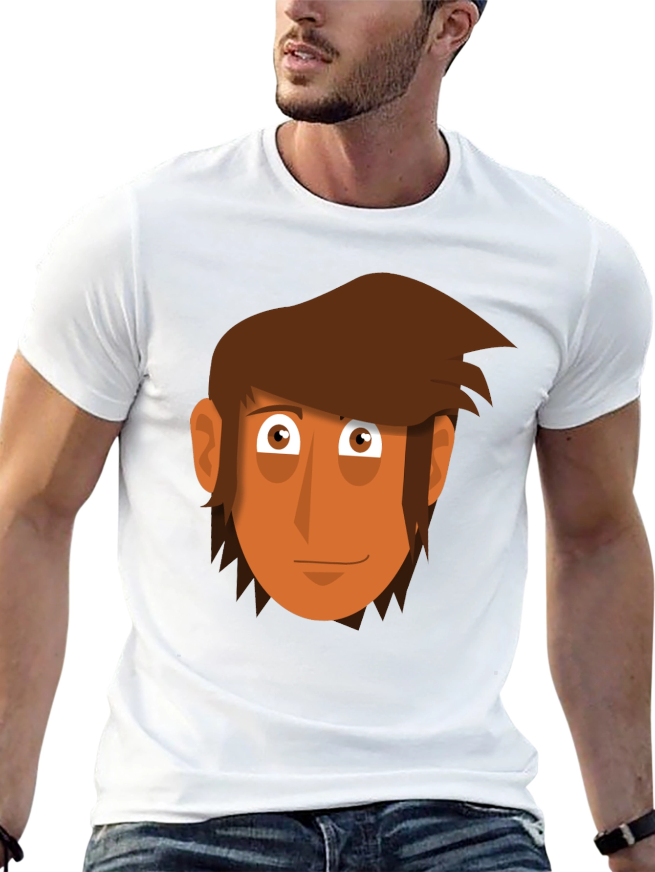 Cartoon Face Graphic Tee - Mens Black T-Shirt