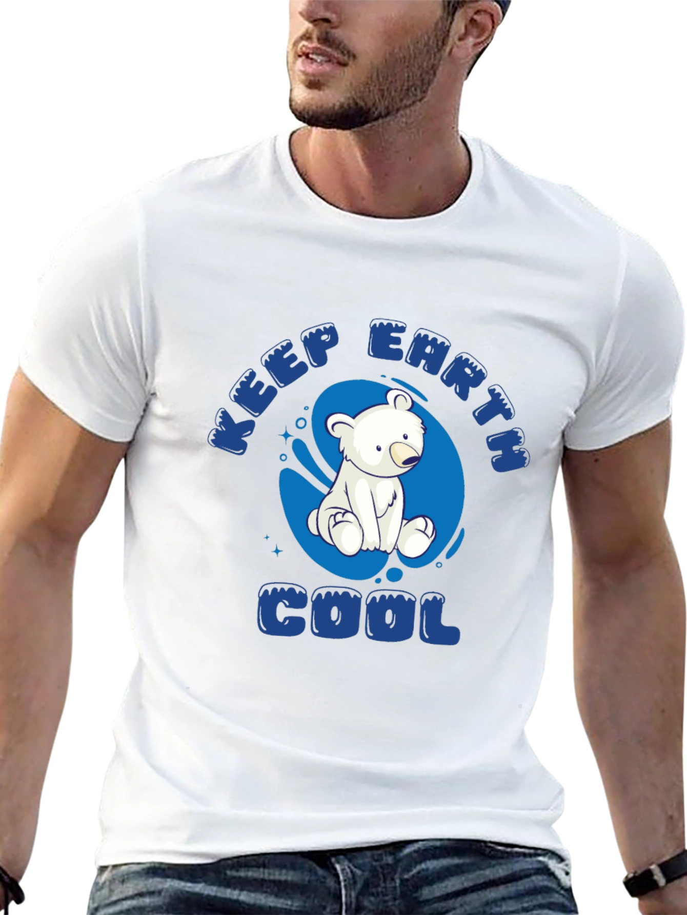 Keep Earth Cool T-Shirt - Polar Bear Design