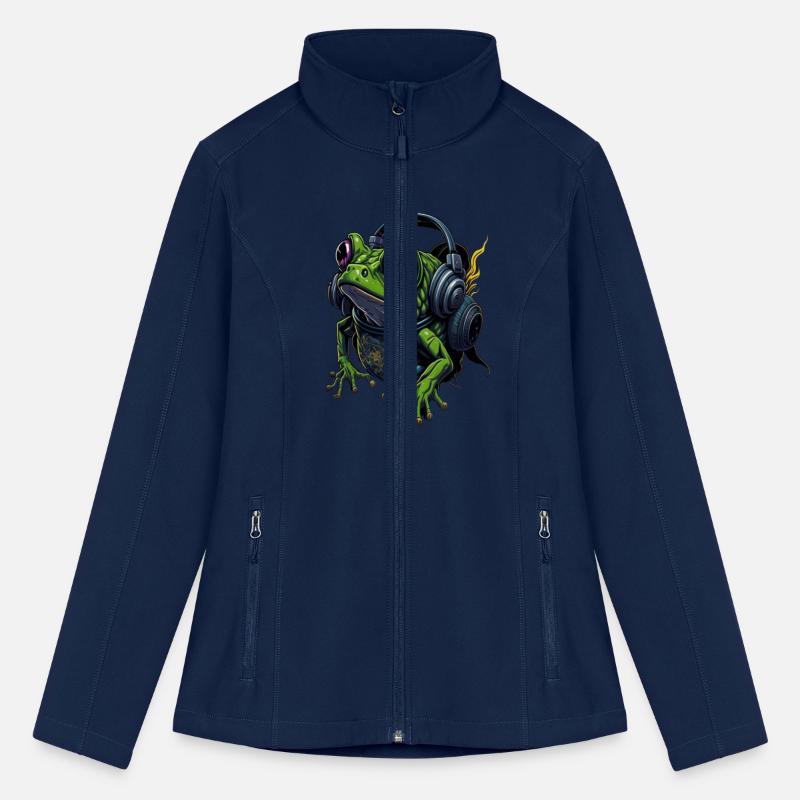 vibrant graffiti illustration of a frog dj playing