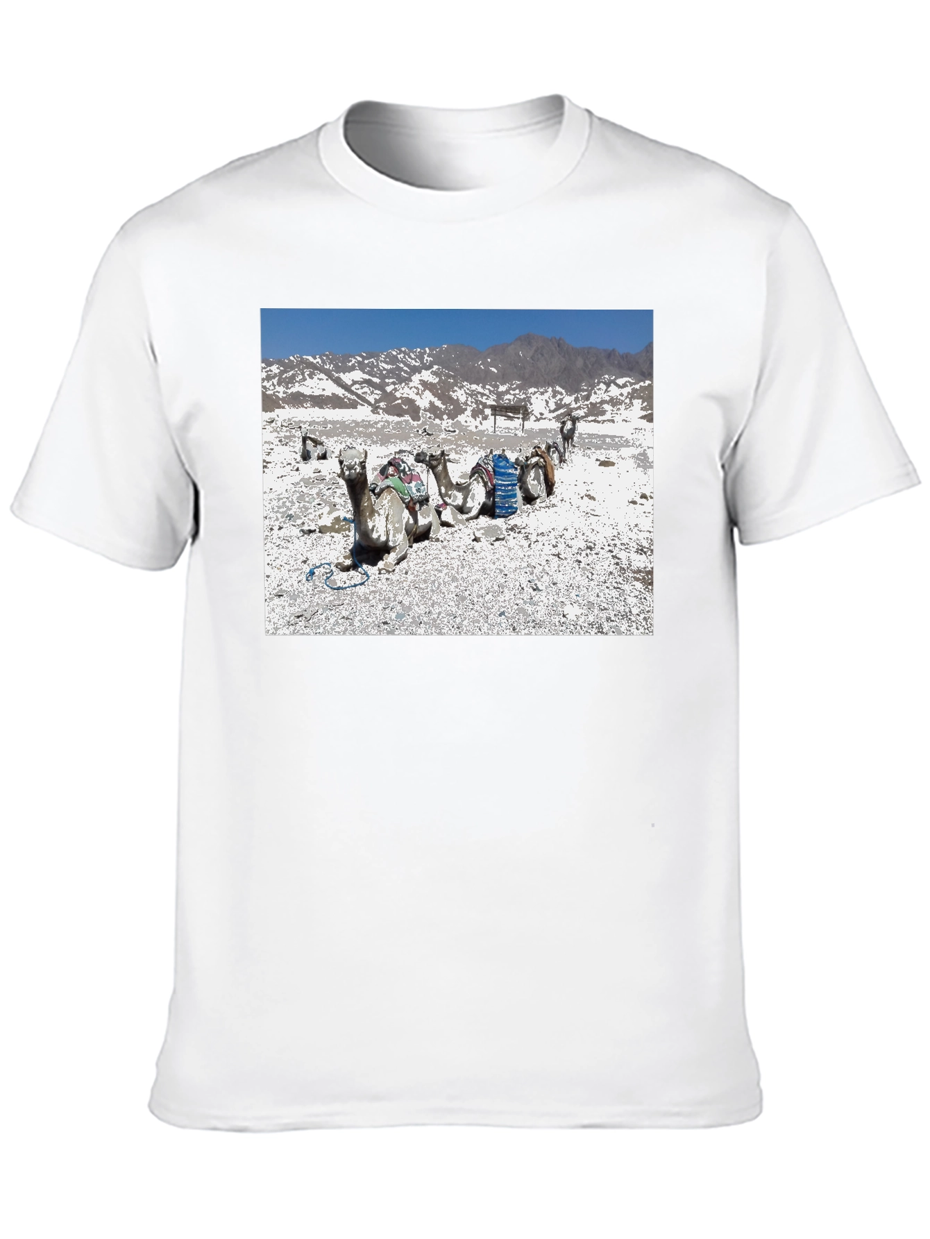 Mens Black Crew Neck T-Shirt - Camel Scene