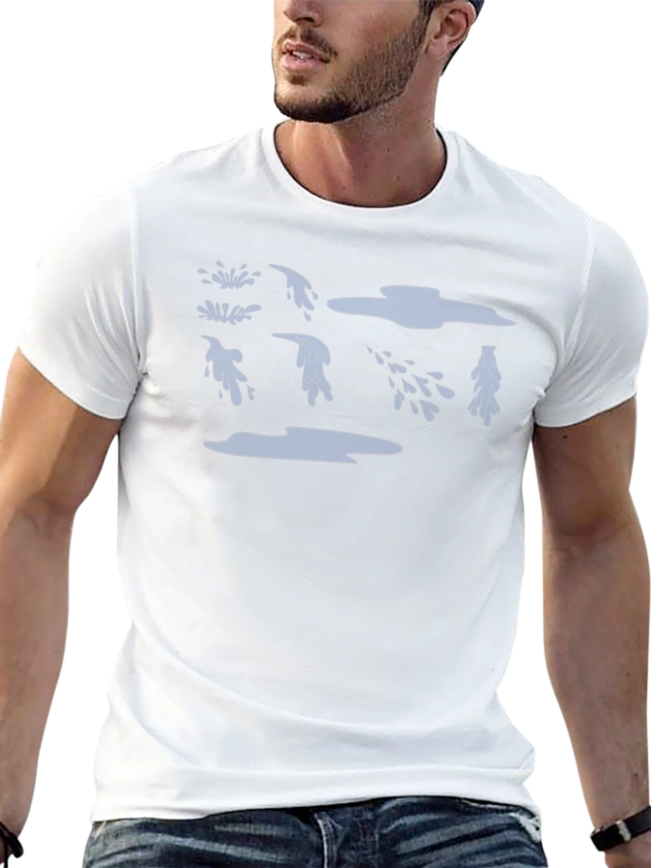 Black T-Shirt with Water Drop Design