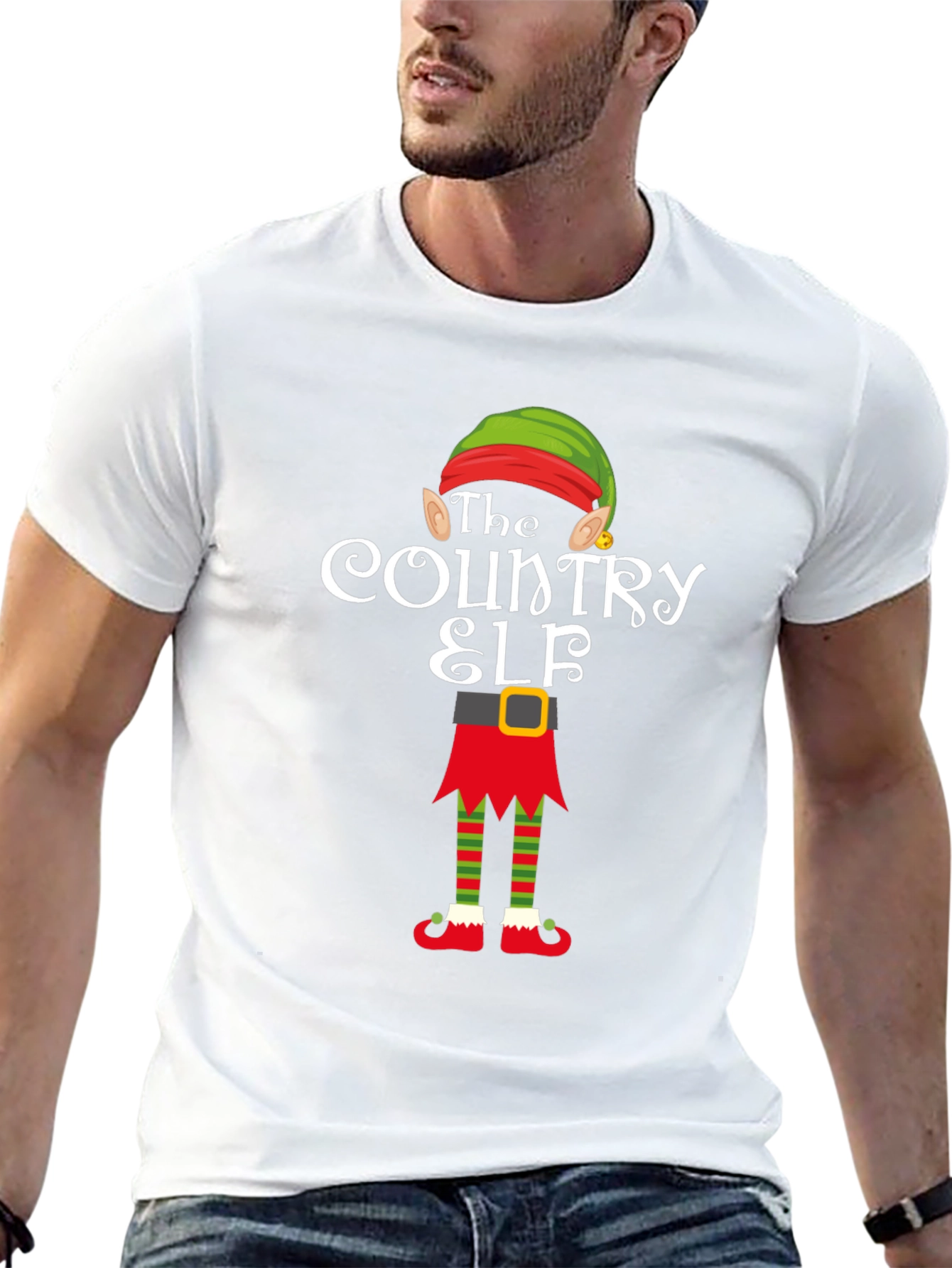 Country Elf Holiday Tee - Festive Christmas Apparel