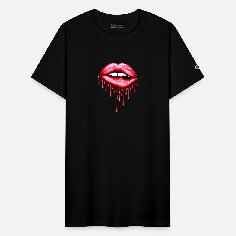 Woman's Mouth with Dripping Blood