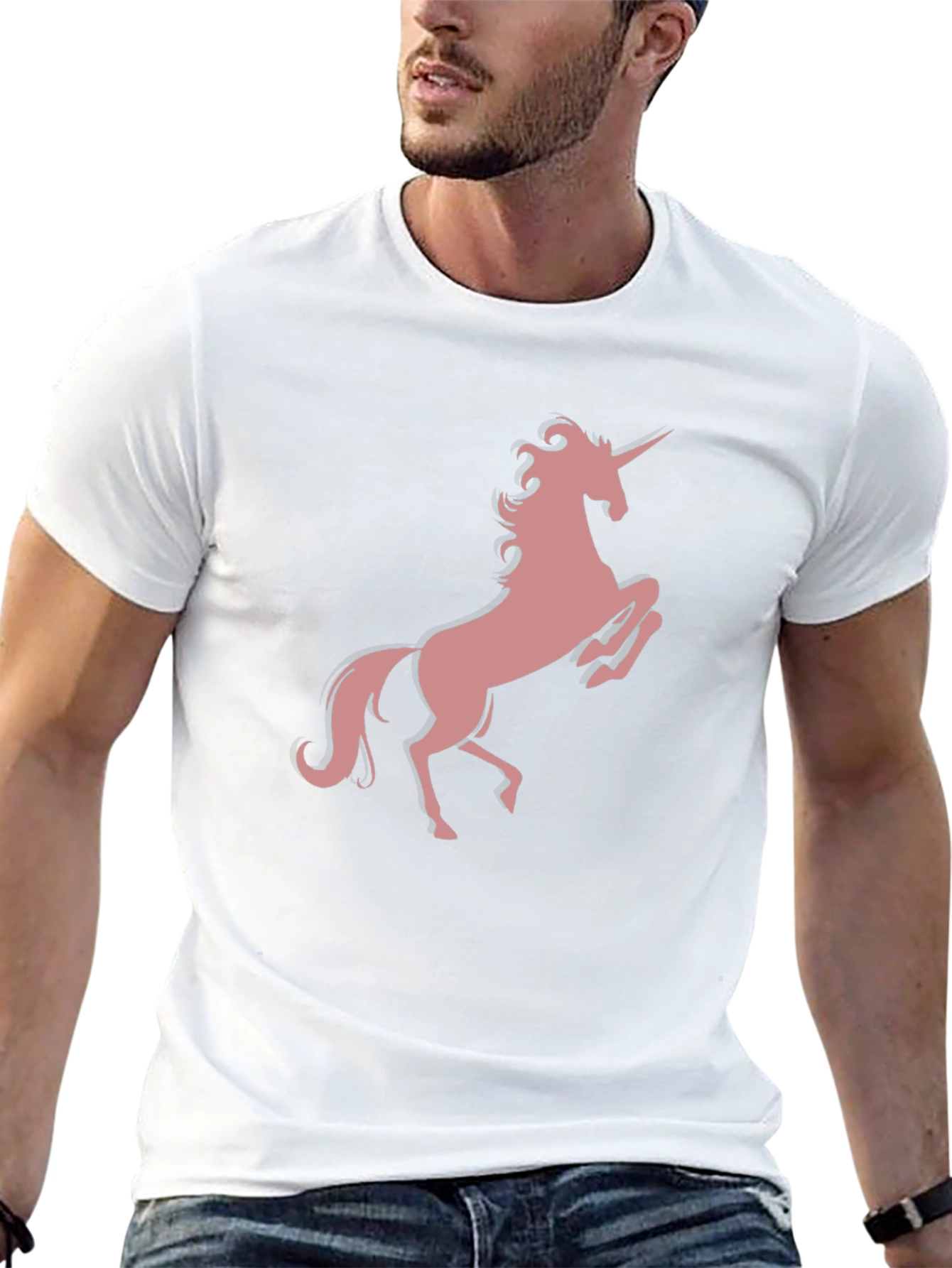 Unicorn Graphic Print T-Shirt - Black