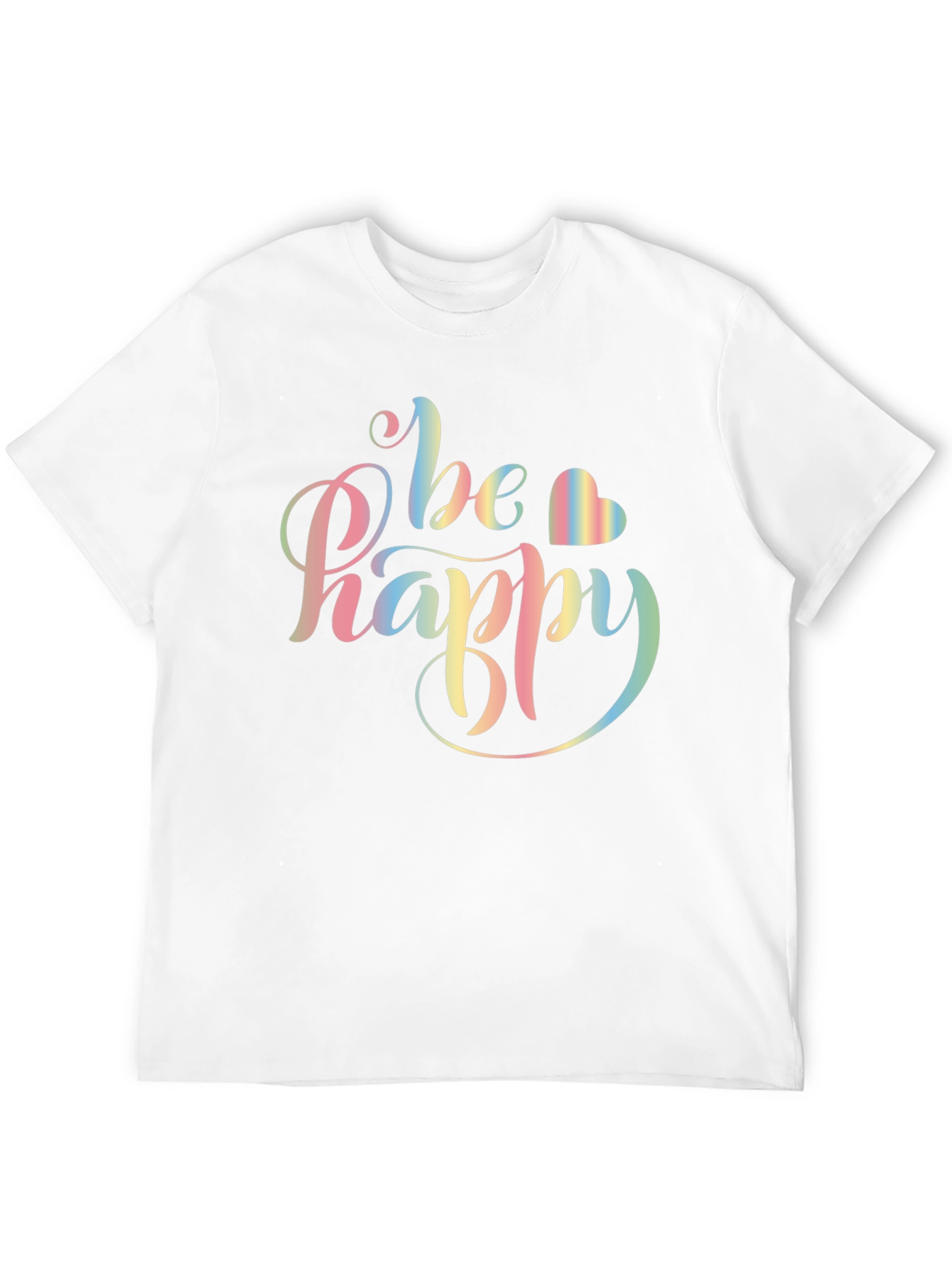 Be Happy Rainbow Graphic T-Shirt