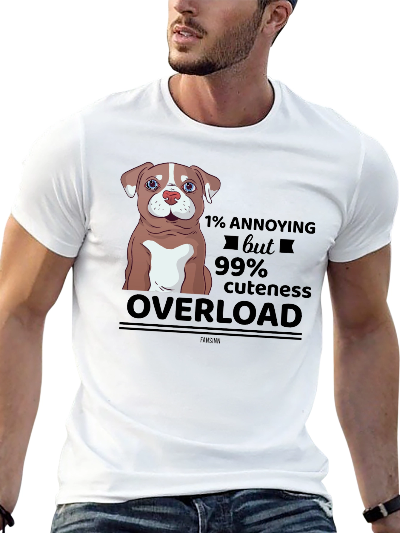1% Annoying 99% Cute Dog T-Shirt – Funny Cute Dog Lover Tee