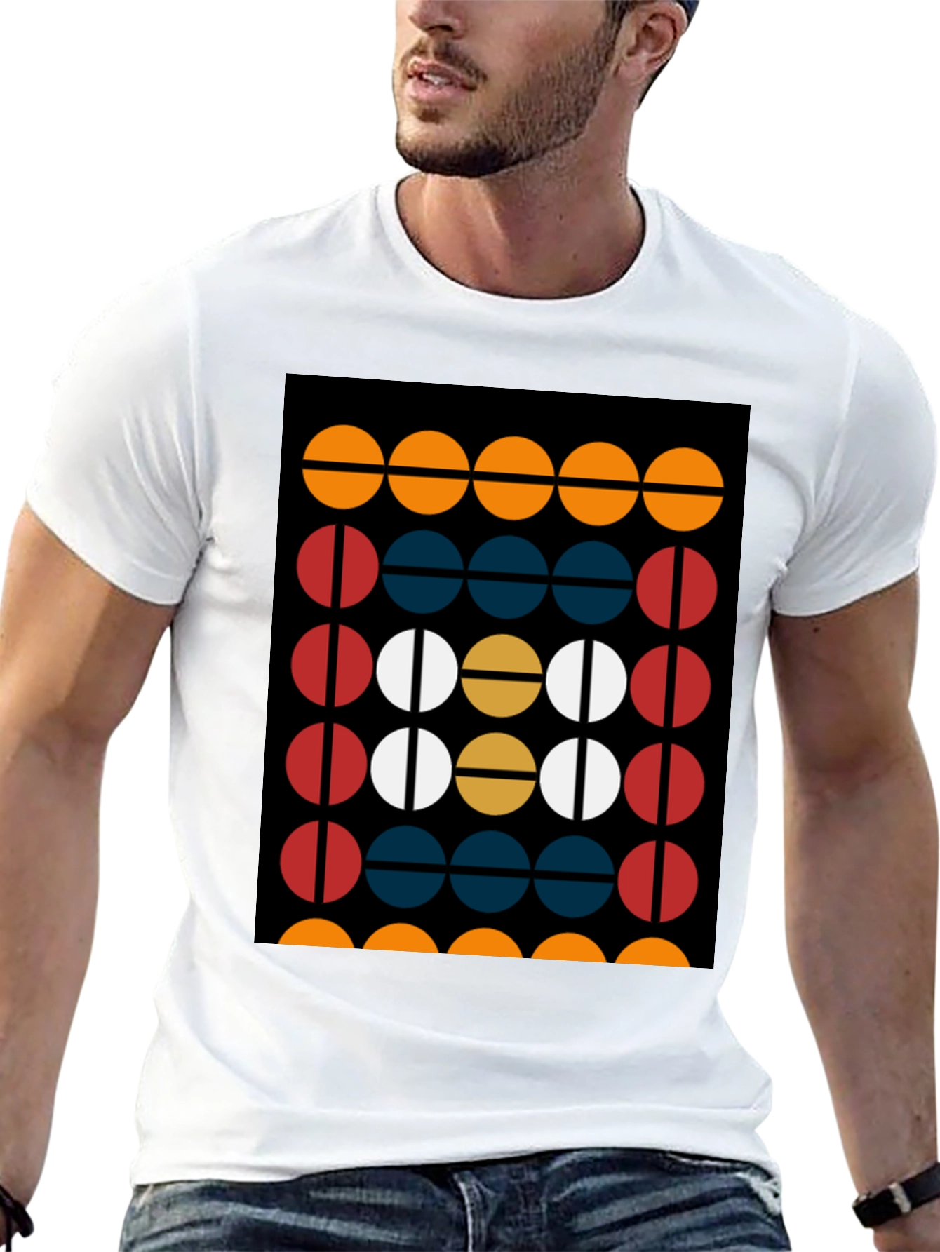 Modern Geometric Graphic Tee - Bold Design