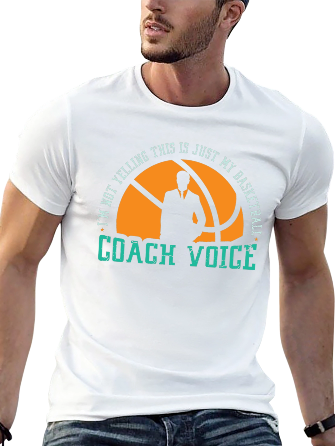 Basketball Coach T-Shirt - Im Not Yelling