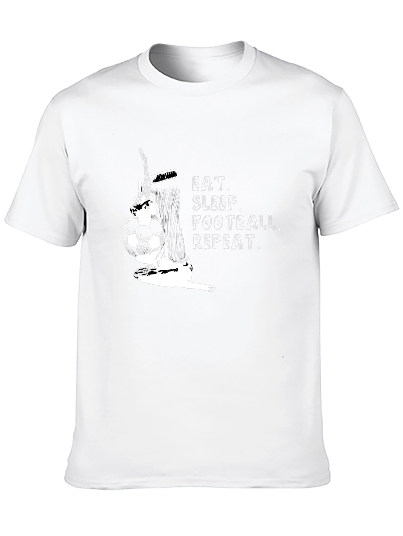 Eat Sleep Football Repeat Black T-Shirt