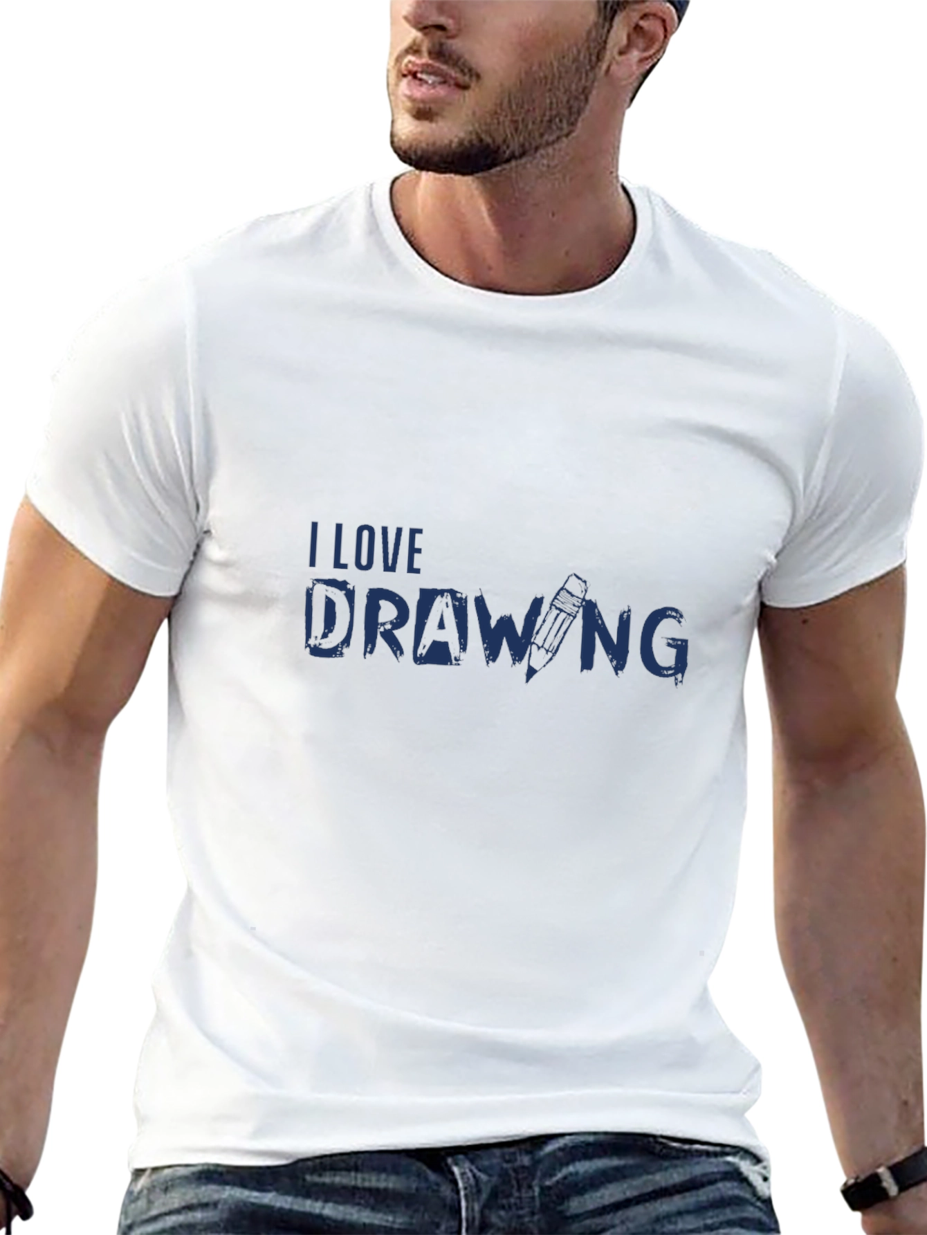 I Love Drawing Black T-Shirt