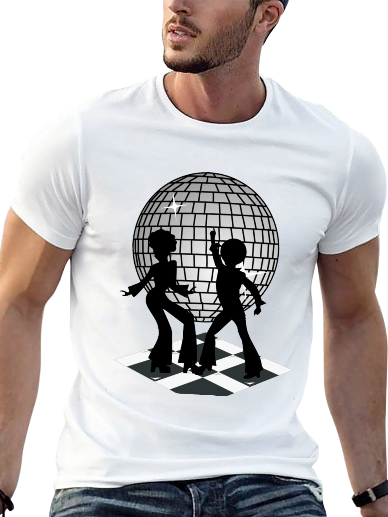 Retro Disco Dance T-Shirt - Black